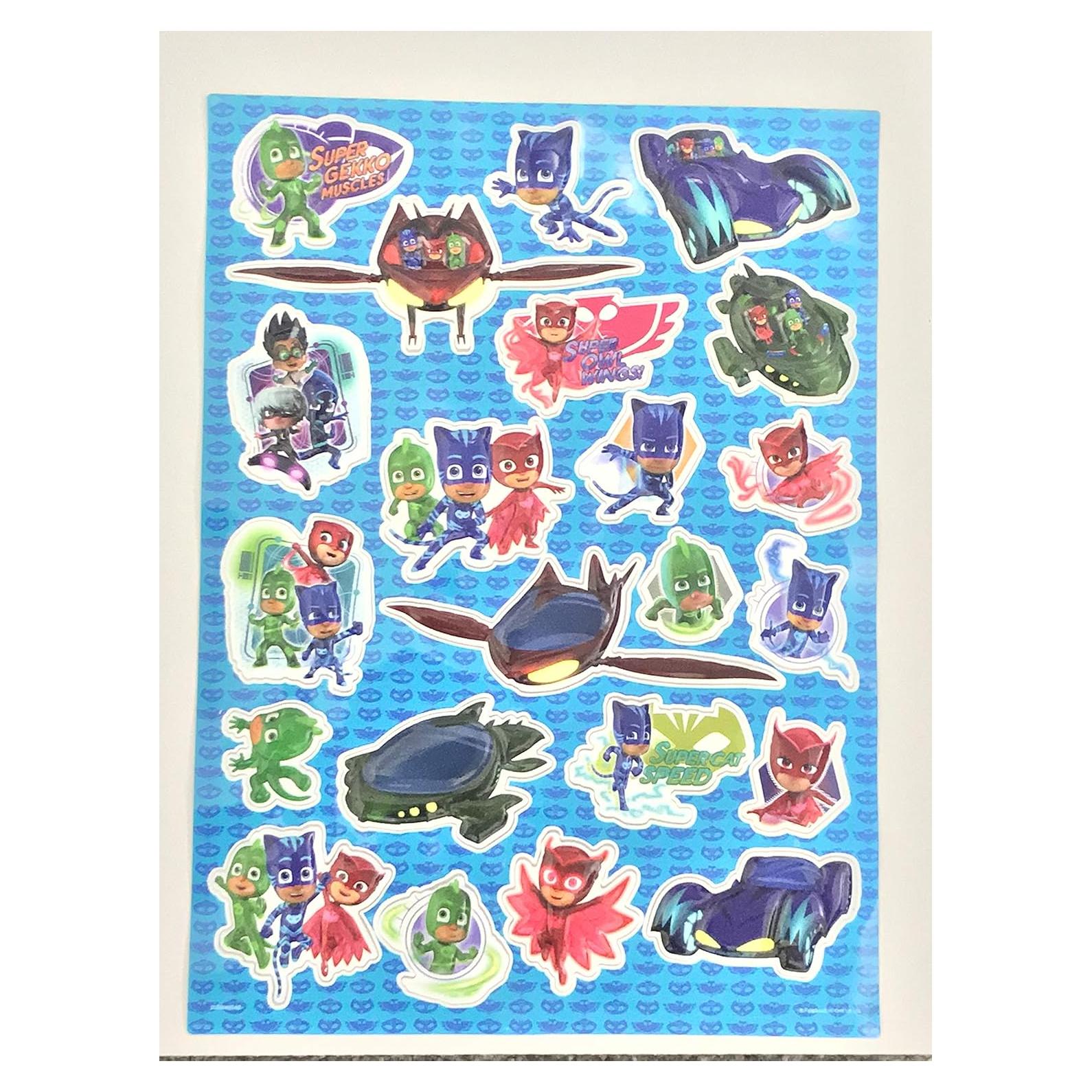 Hoja de Calcomanías Elevadas PJ Masks - 22 Piezas