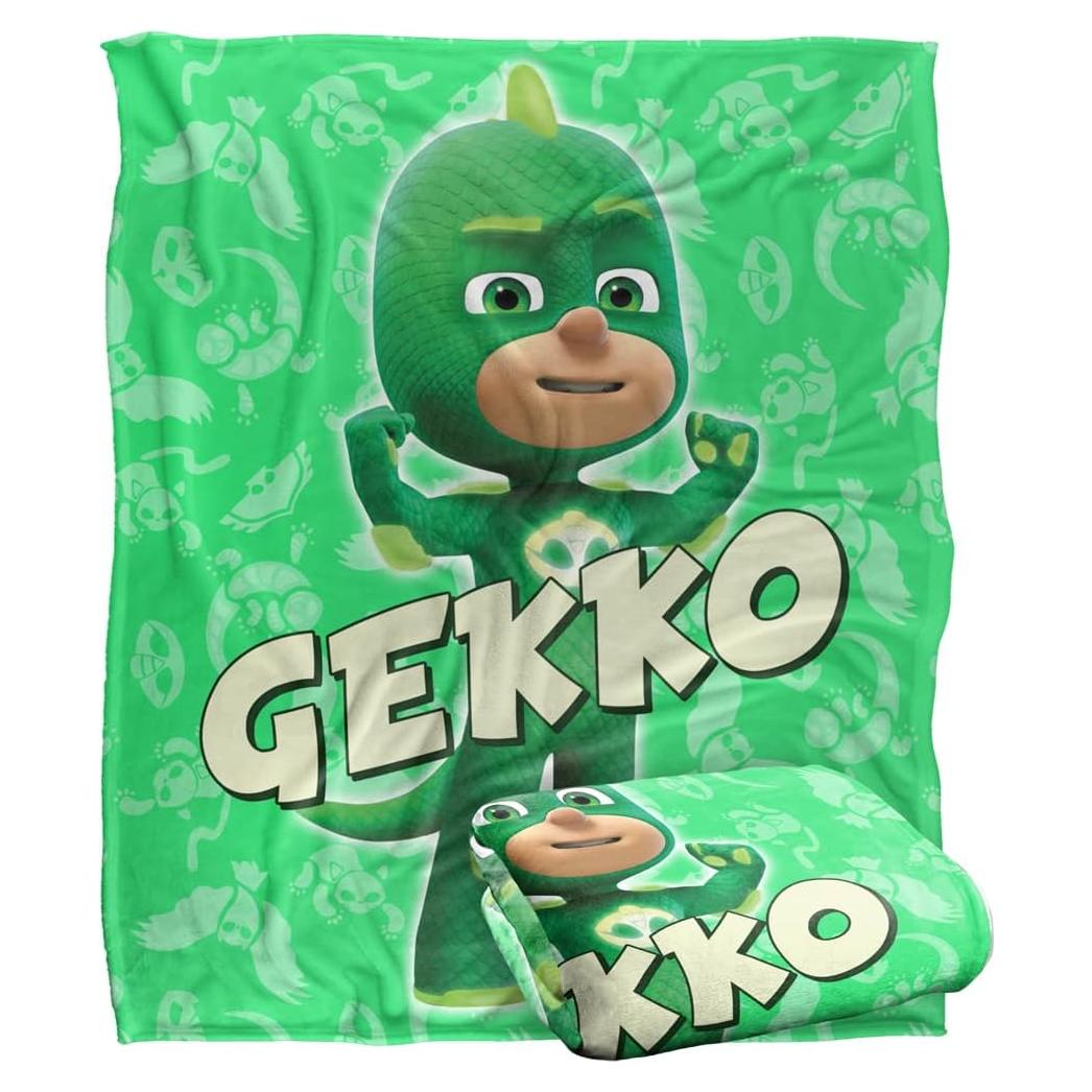 Manta para Niños PJ Masks Gekko 127x152cm Suave y Ligera