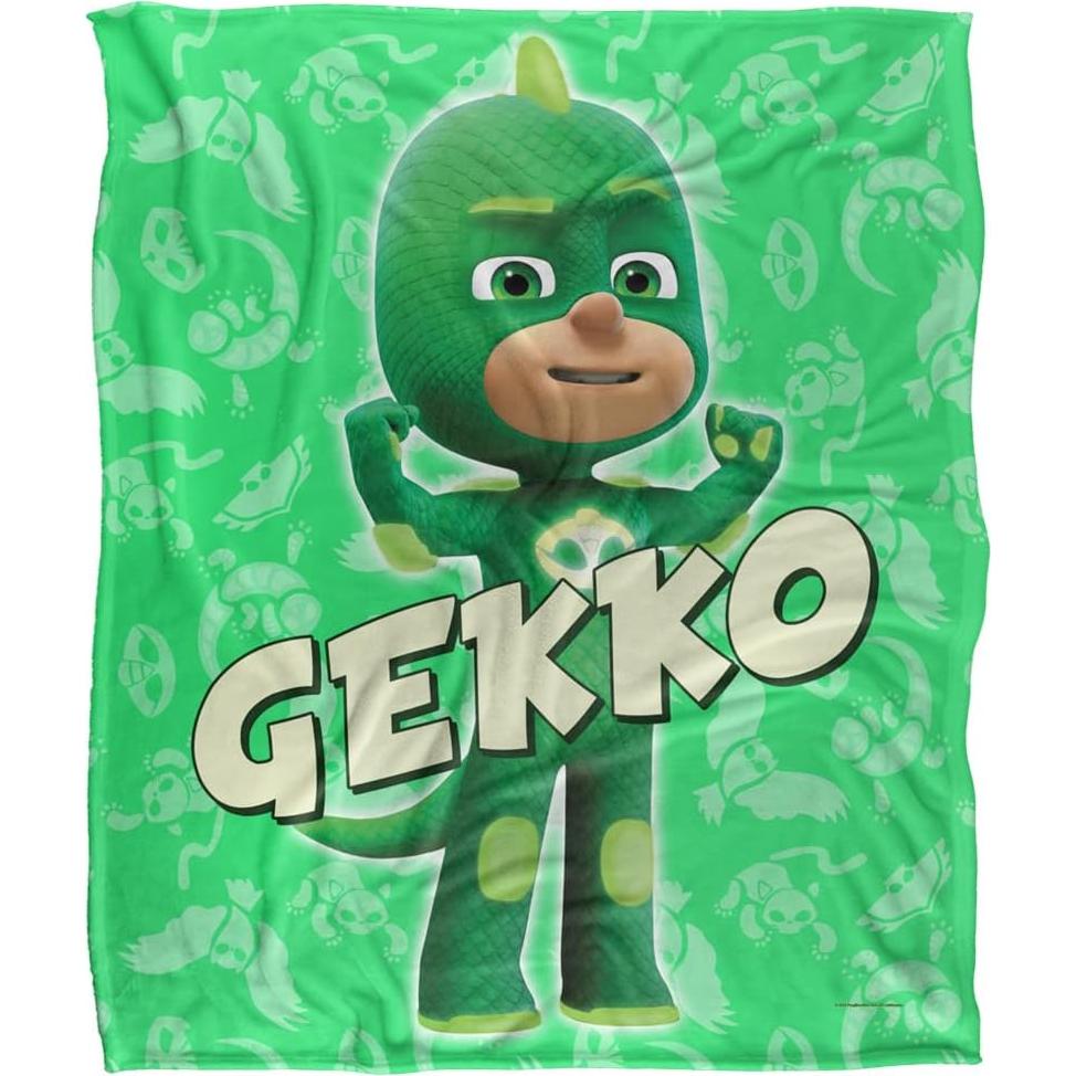 Manta para Niños PJ Masks Gekko 127x152cm Suave y Ligera