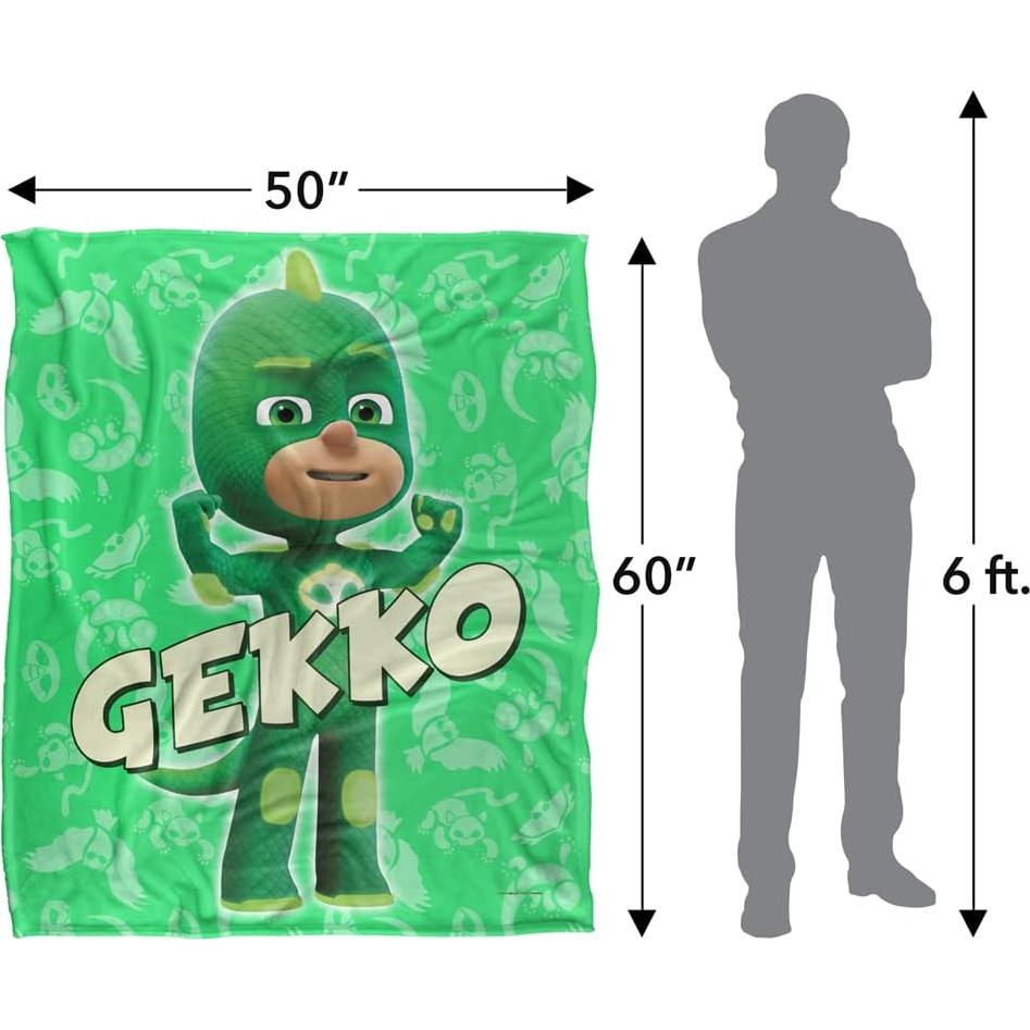 Manta para Niños PJ Masks Gekko 127x152cm Suave y Ligera