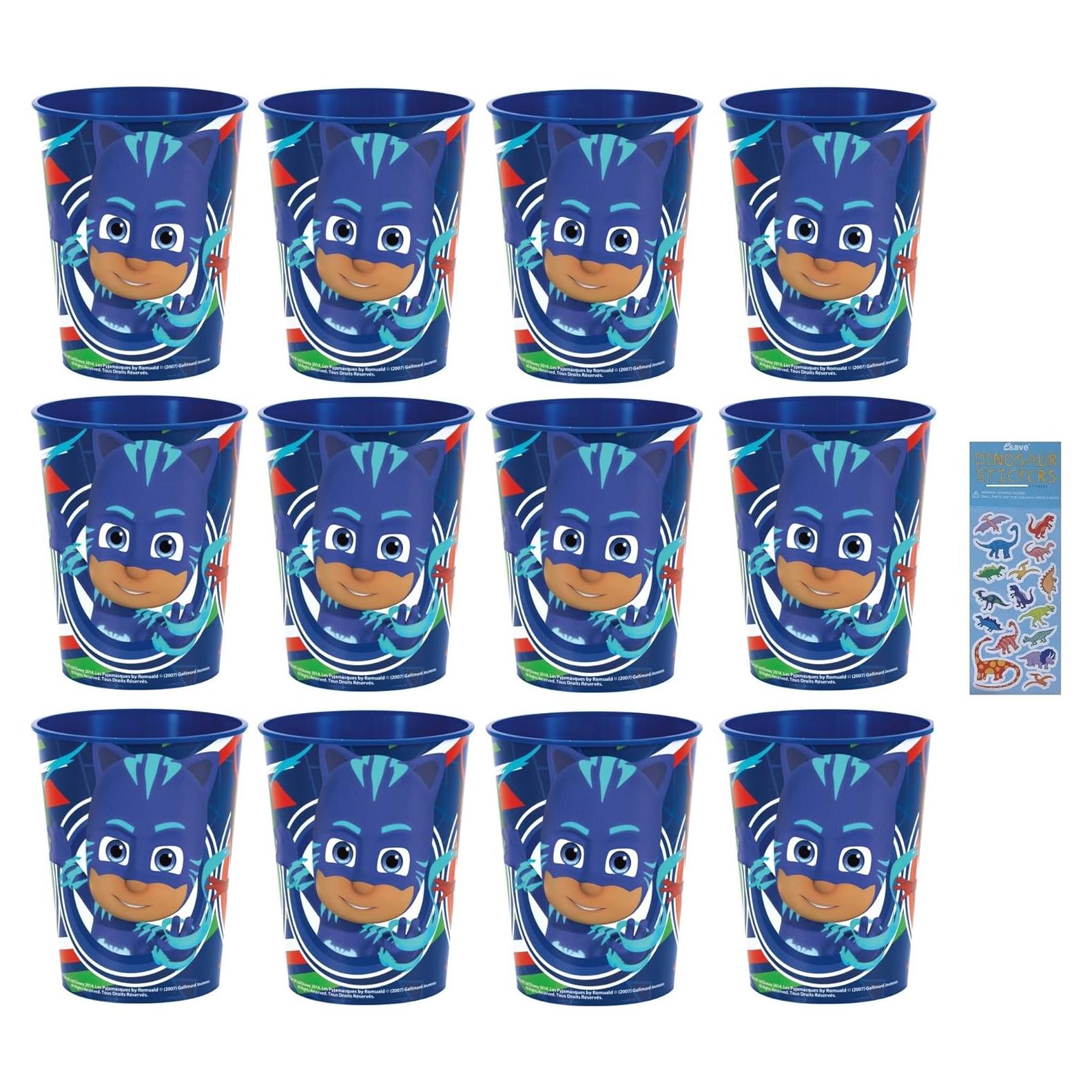 Paquete Fiesta Cumpleaños PJ Masks Unique - 12 Vasos Reutilizables 473ml
