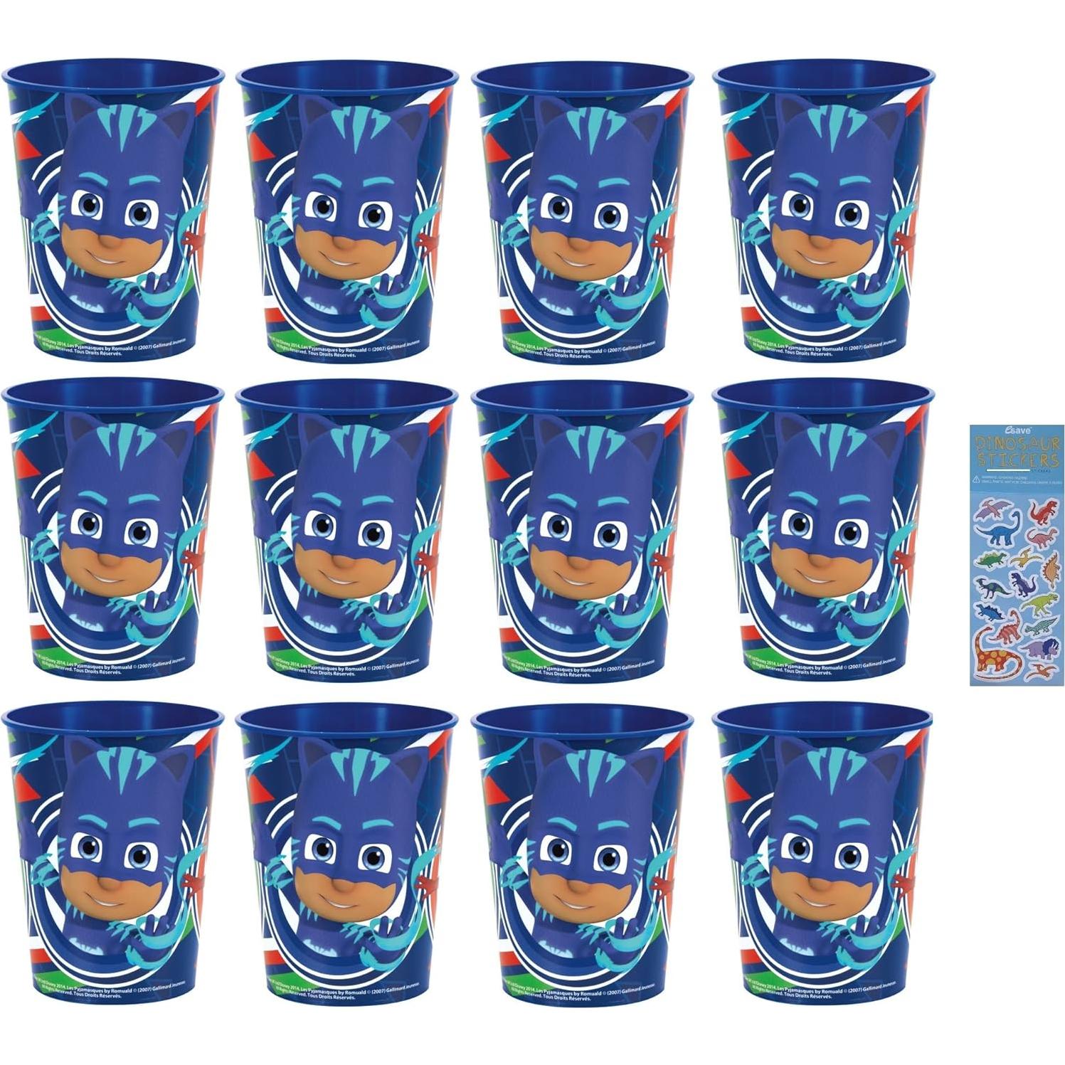 Paquete Fiesta Cumpleaños PJ Masks Unique - 12 Vasos Reutilizables 473ml