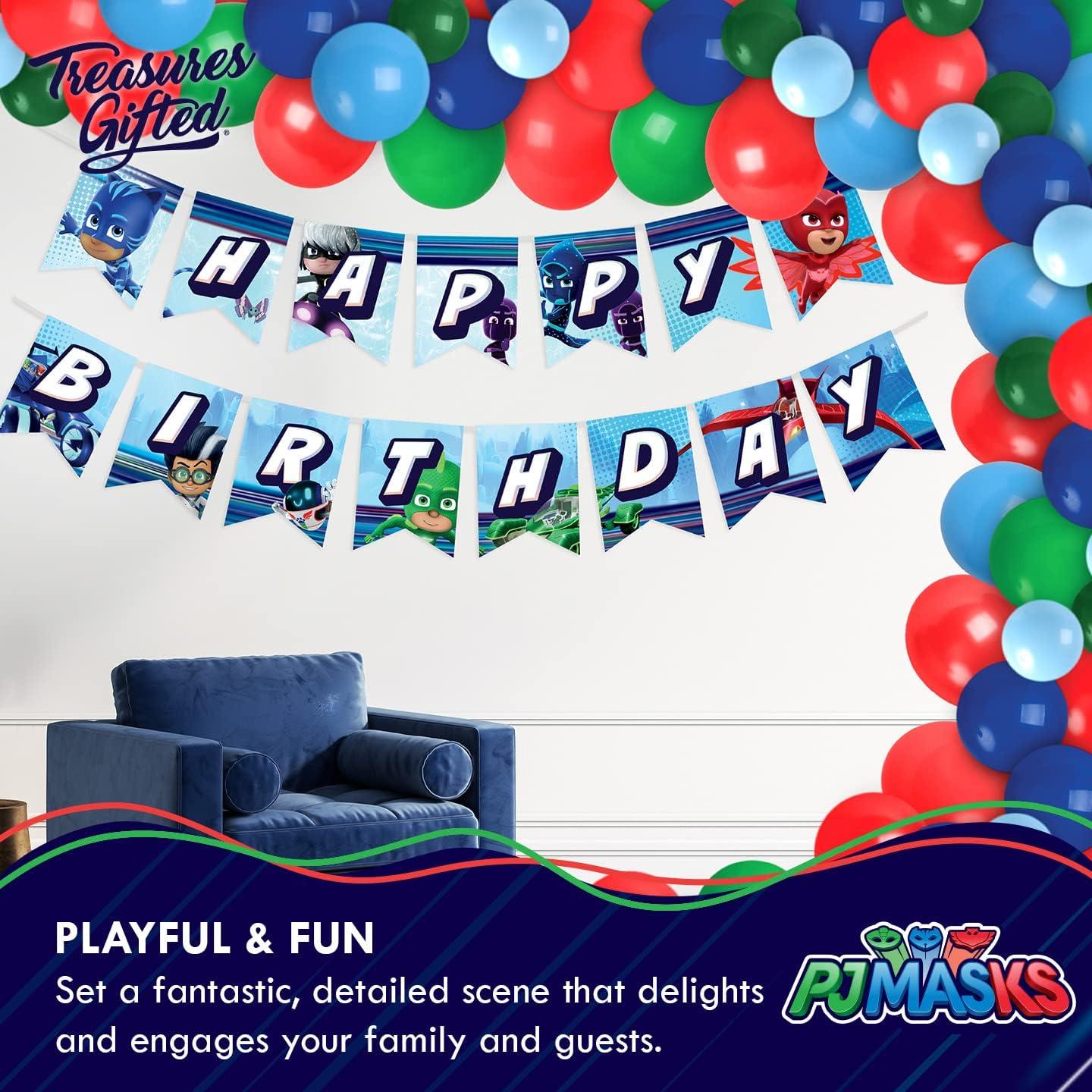 Banderín de Cumpleaños PJ Masks - Decoración Fiesta Infantil