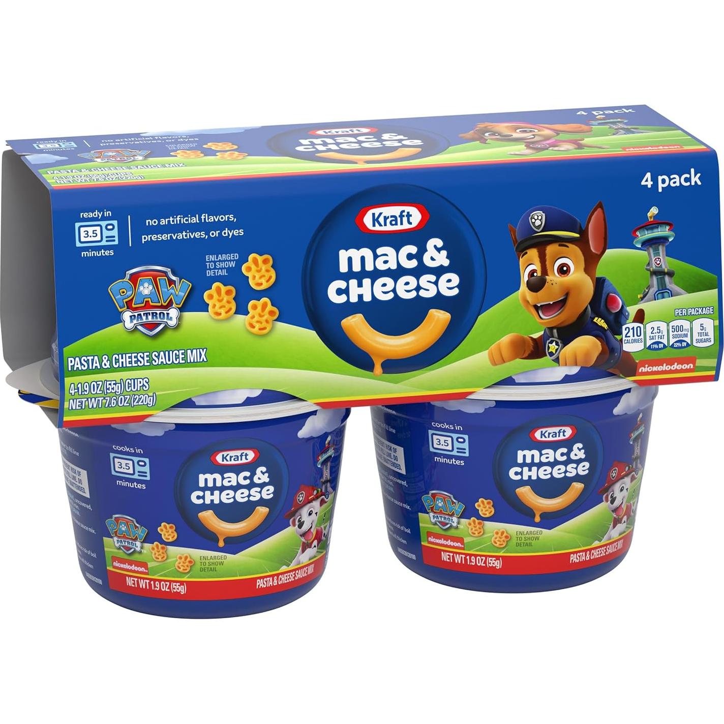 Kraft Mac & Cheese Paw Patrol - 4 Tazas de 53.86 g