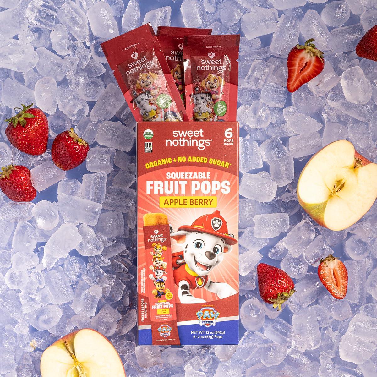 Paletas de Fruta Squeezable Dulces Nadas Manzana Baya 24 Unidades