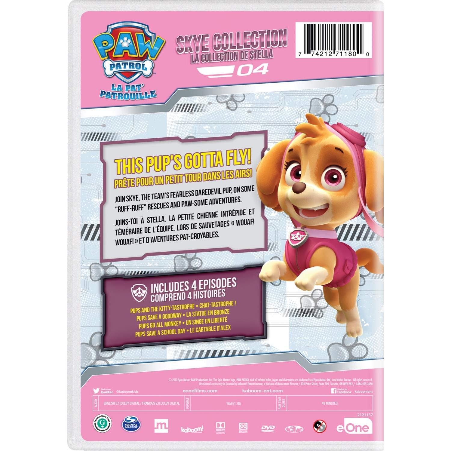 Colección Skye PAW Patrol DVD 48 min Inglés Francés