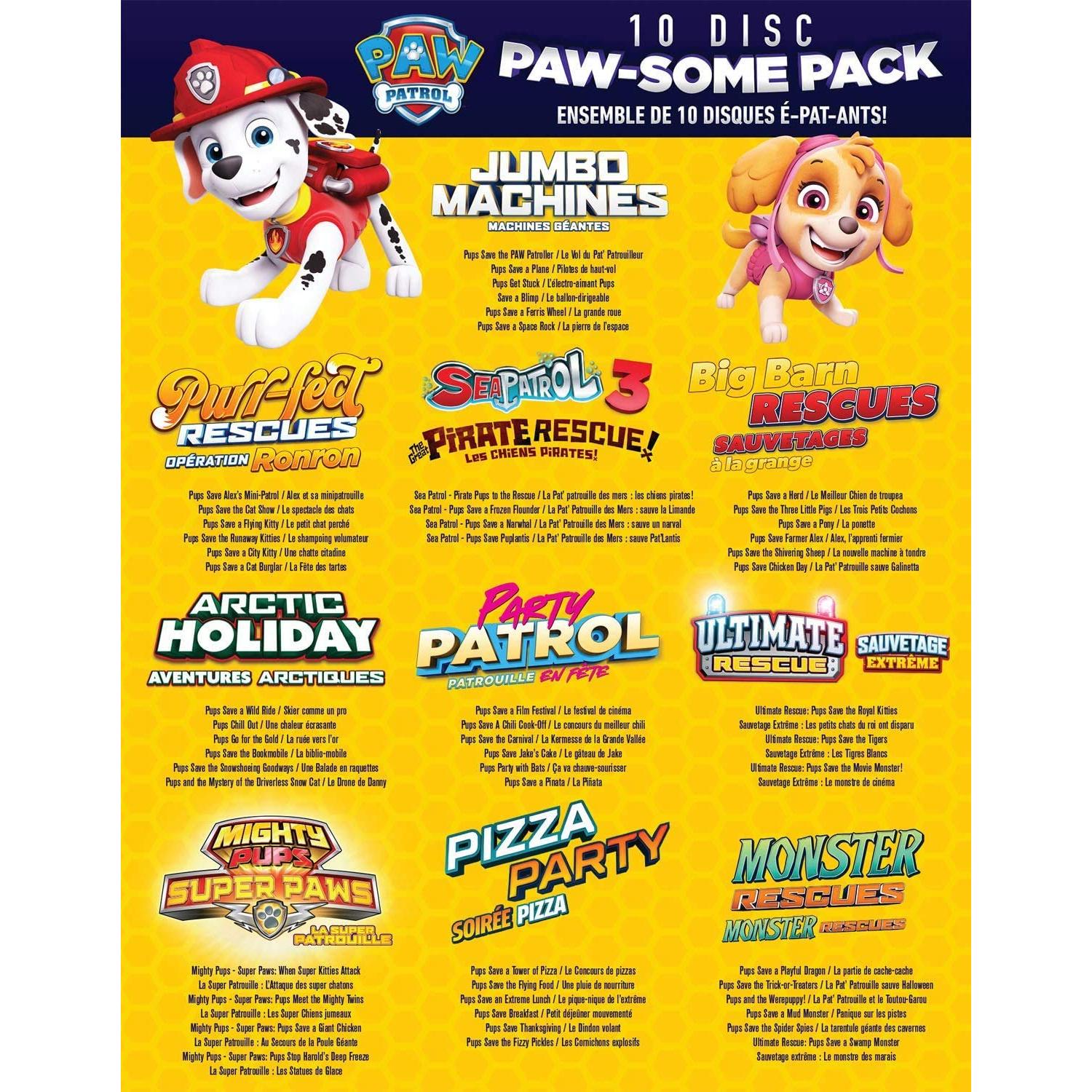 PAW Patrol Paquete de 10 Discos DVD 19.5x15.3cm 0.83kg