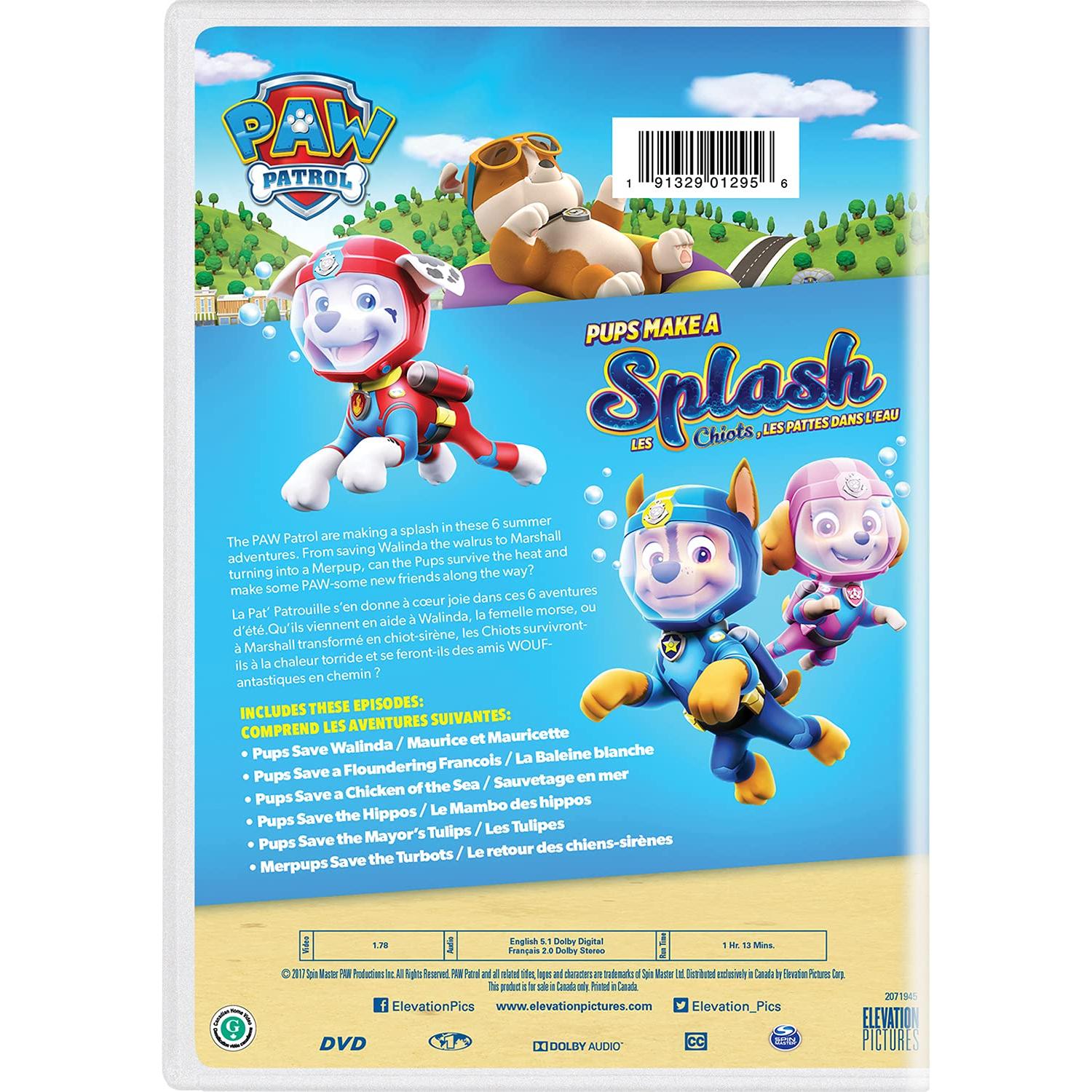 PAW Patrol DVD - Cachorros Hacen un Chapuzón 73 min