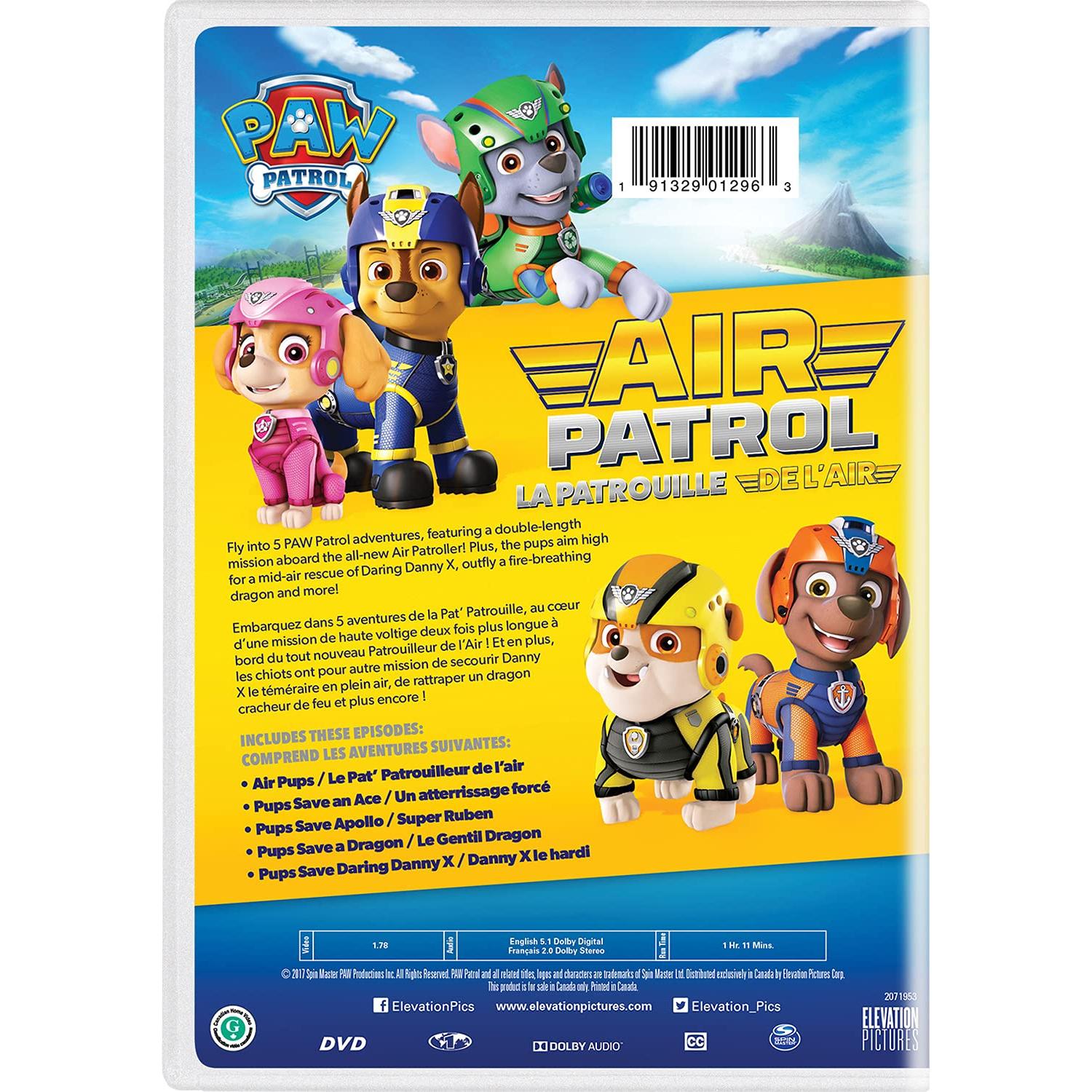Película PAW Patrol: Patrulla Aérea - DVD 71 min