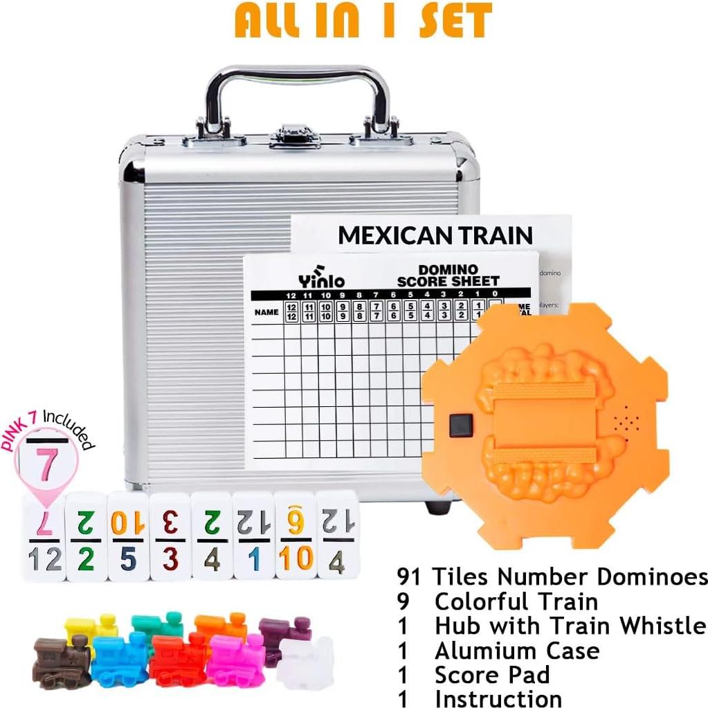 Juego de Dominó Mexicano Yinlo Doble 12 con Hub Naranja