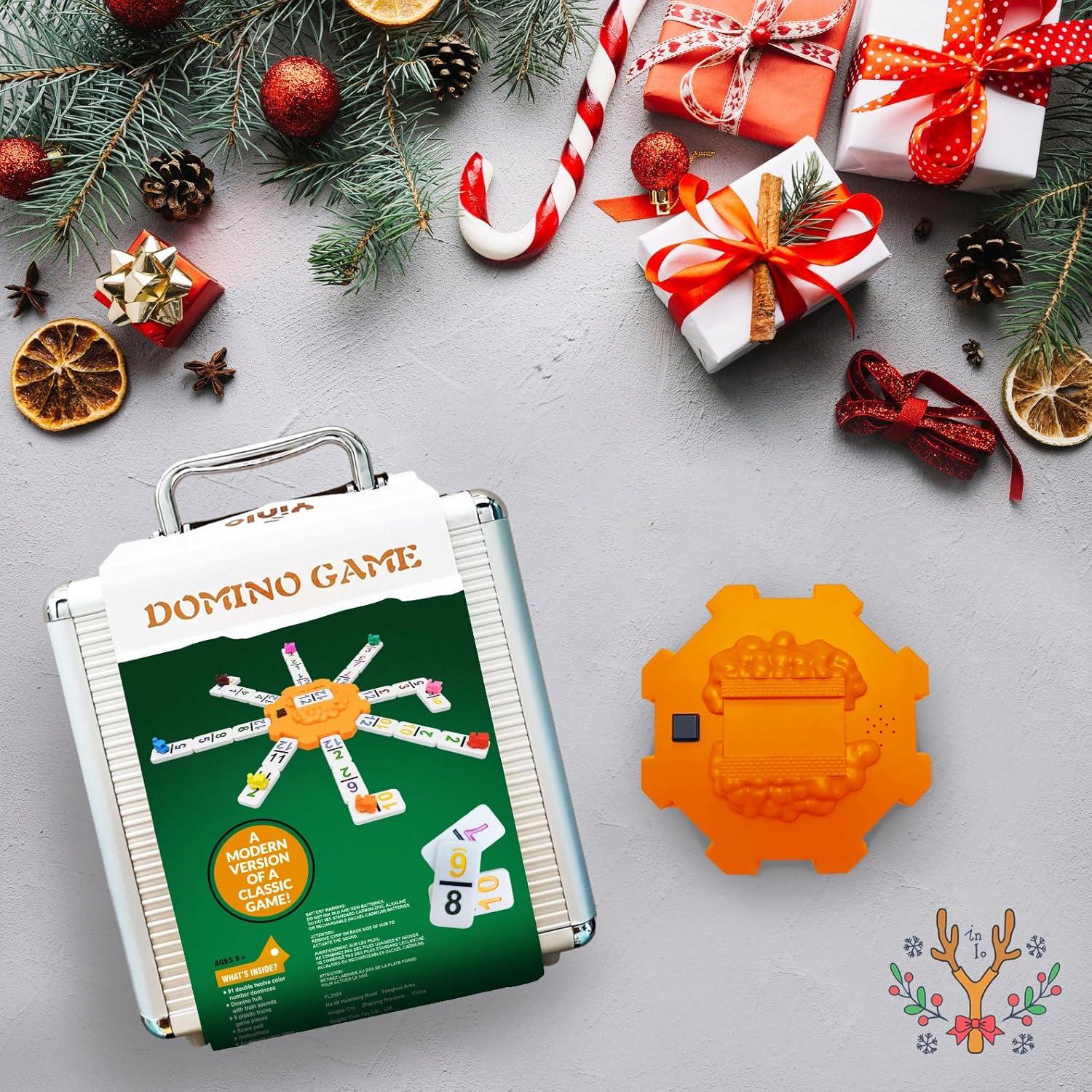 Juego de Dominó Mexicano Yinlo Doble 12 con Hub Naranja