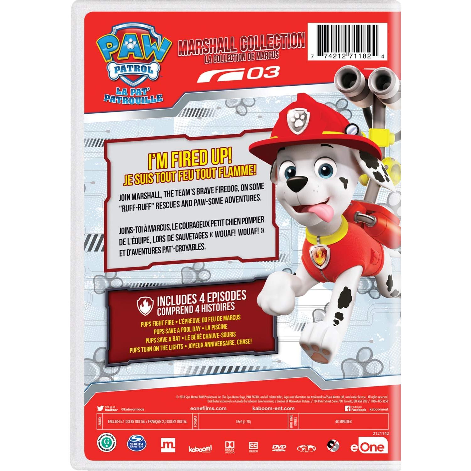 DVD Colección Paw Patrol - Marshall en Inglés y Francés