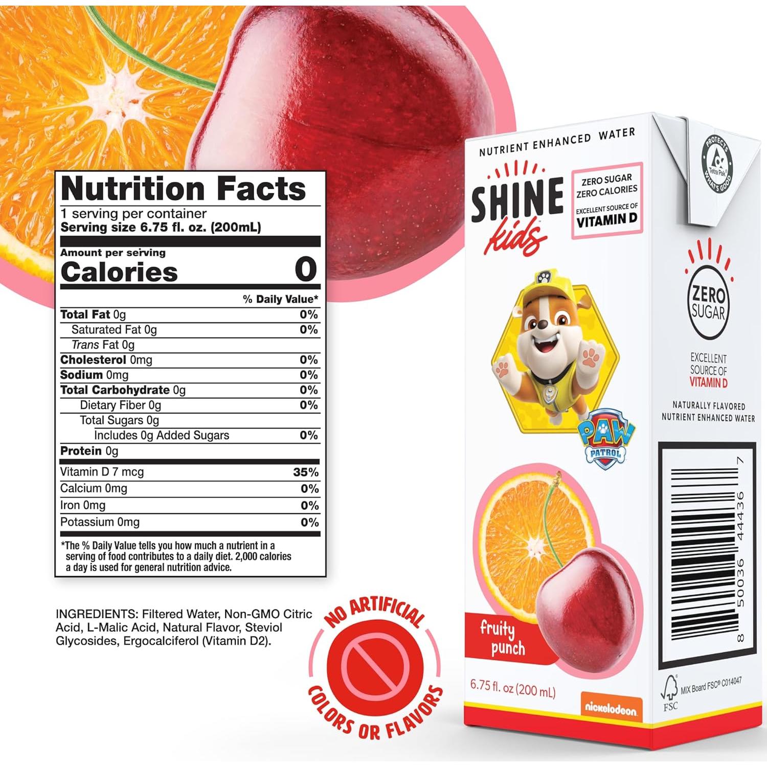 ShineKids Jugo Frutal Sin Azúcar 32 Cajas 216 Onzas