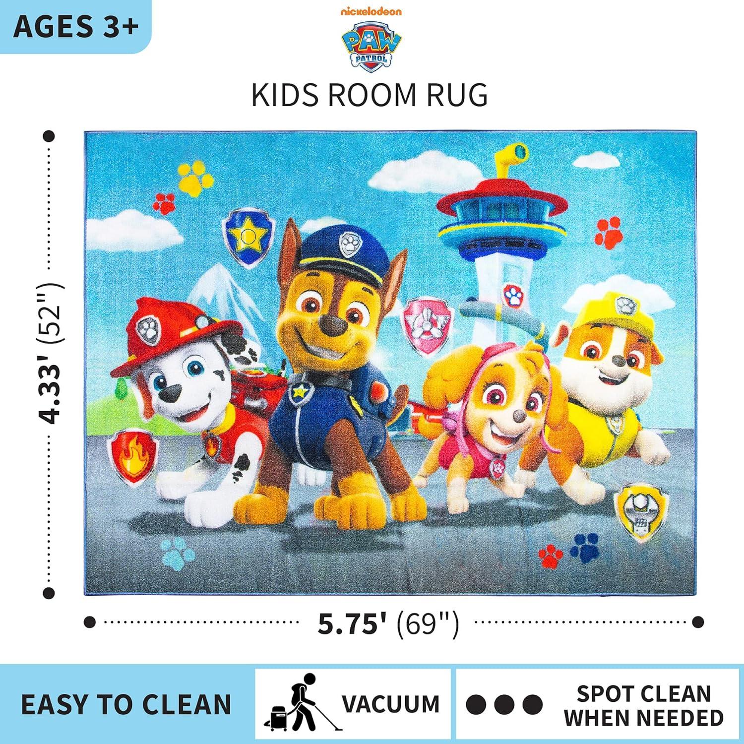 Alfombra de Área Antideslizante Franco Kids Room Paw Patrol 175x132 cm
