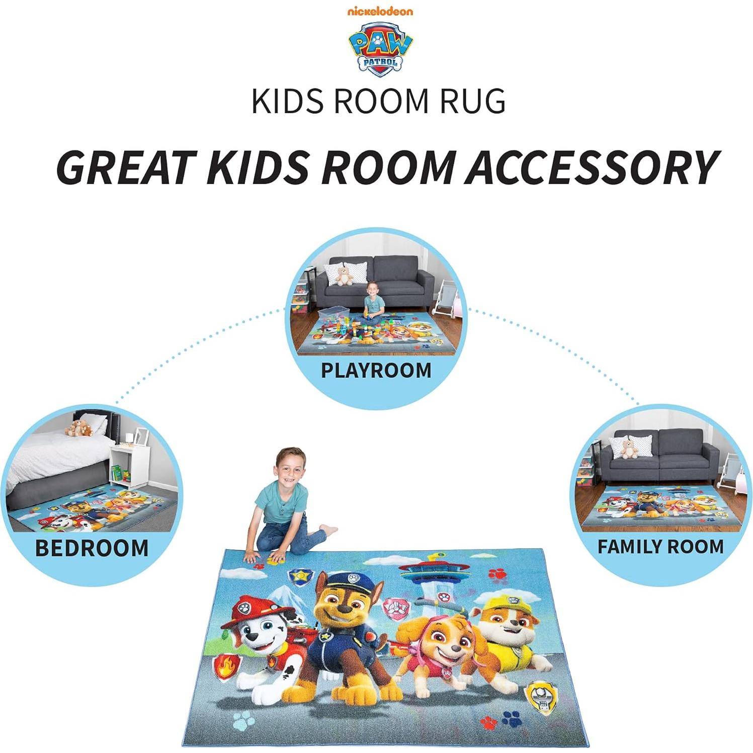 Alfombra de Área Antideslizante Franco Kids Room Paw Patrol 175x132 cm