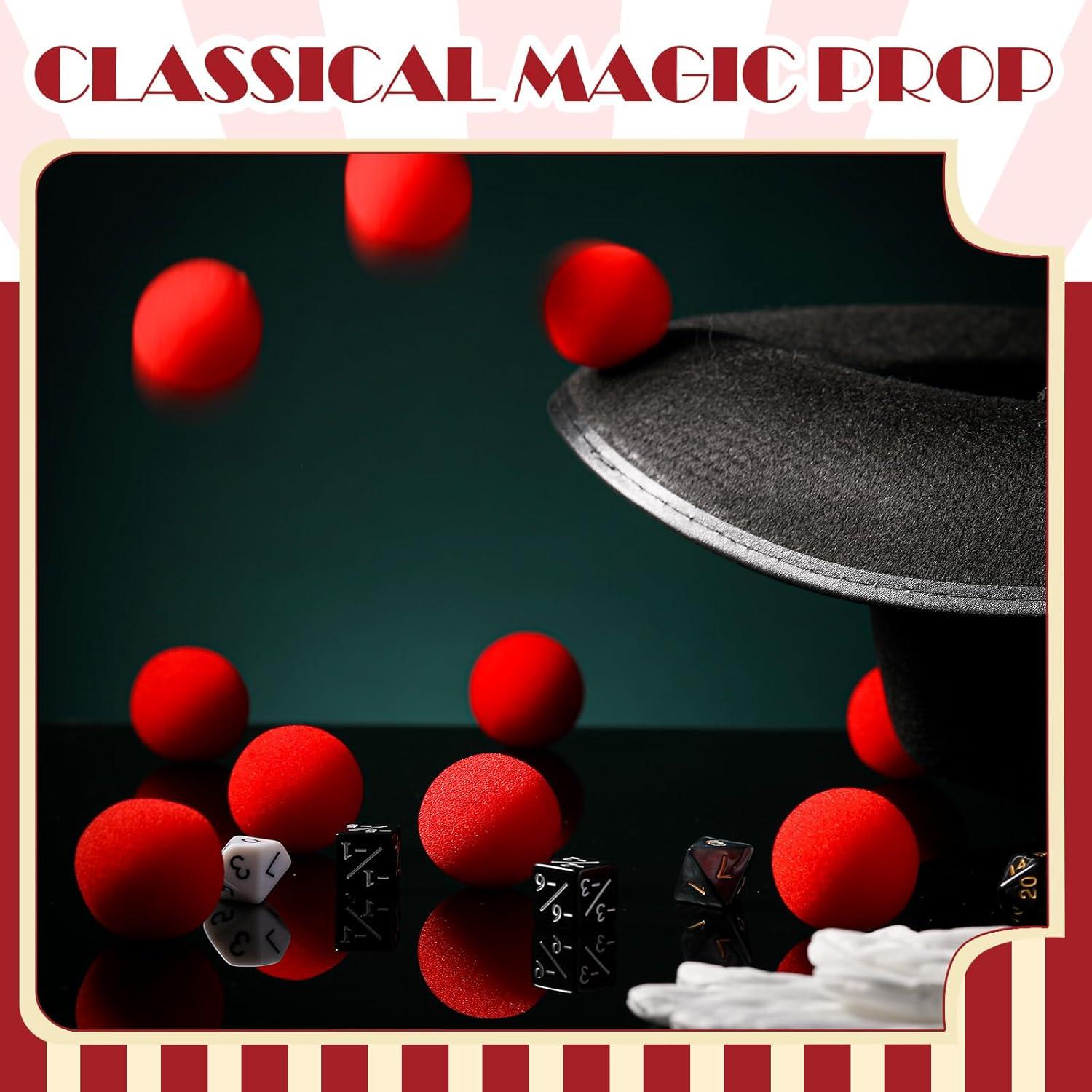 Skylety 20 Pieces Red Sponge Balls Soft Magic Sponge Balls Combo Close-Up Magic Street Classical Comedy Trick Props with Instructions(1.4 Inch)