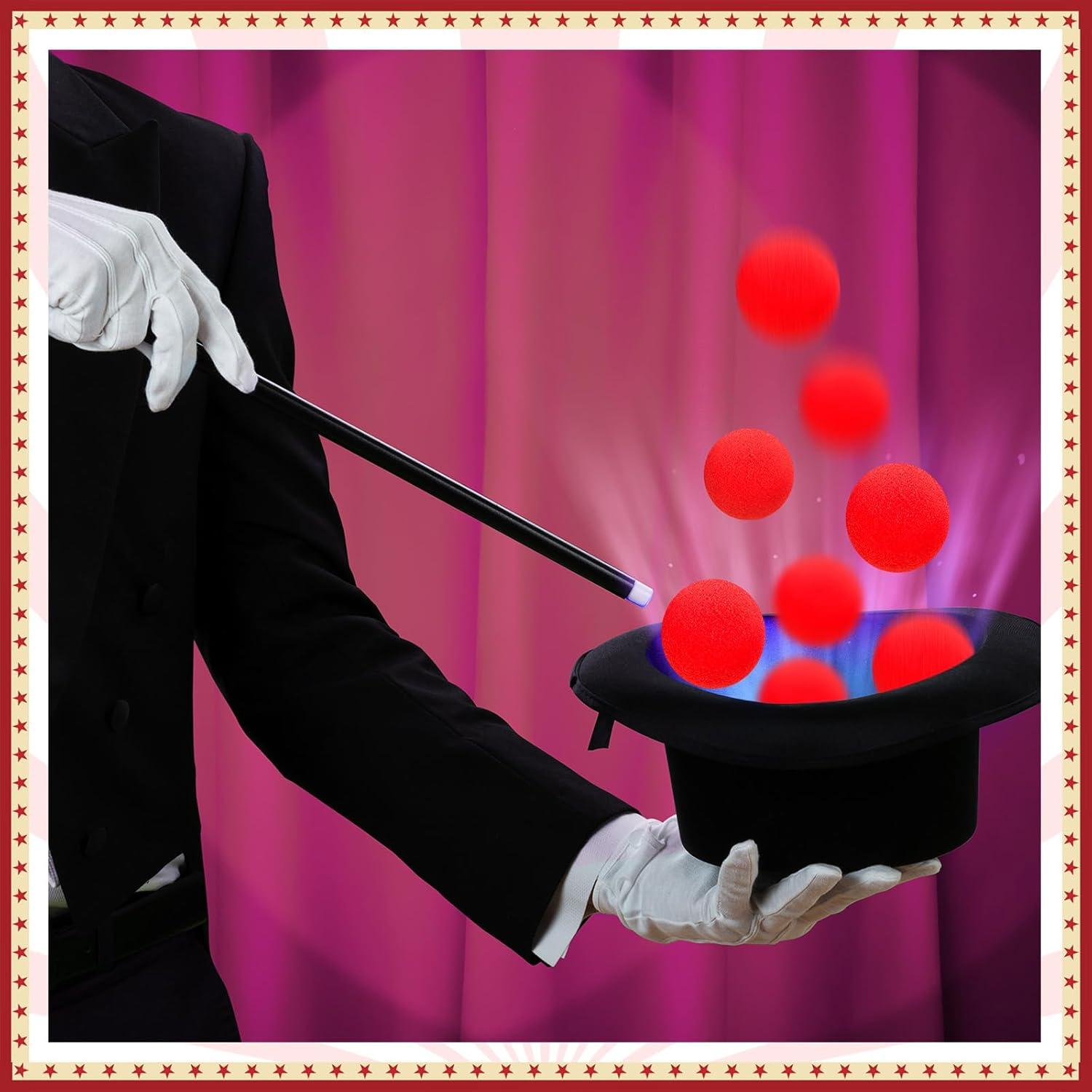 Skylety 20 Pieces Red Sponge Balls Soft Magic Sponge Balls Combo Close-Up Magic Street Classical Comedy Trick Props with Instructions(1.4 Inch)