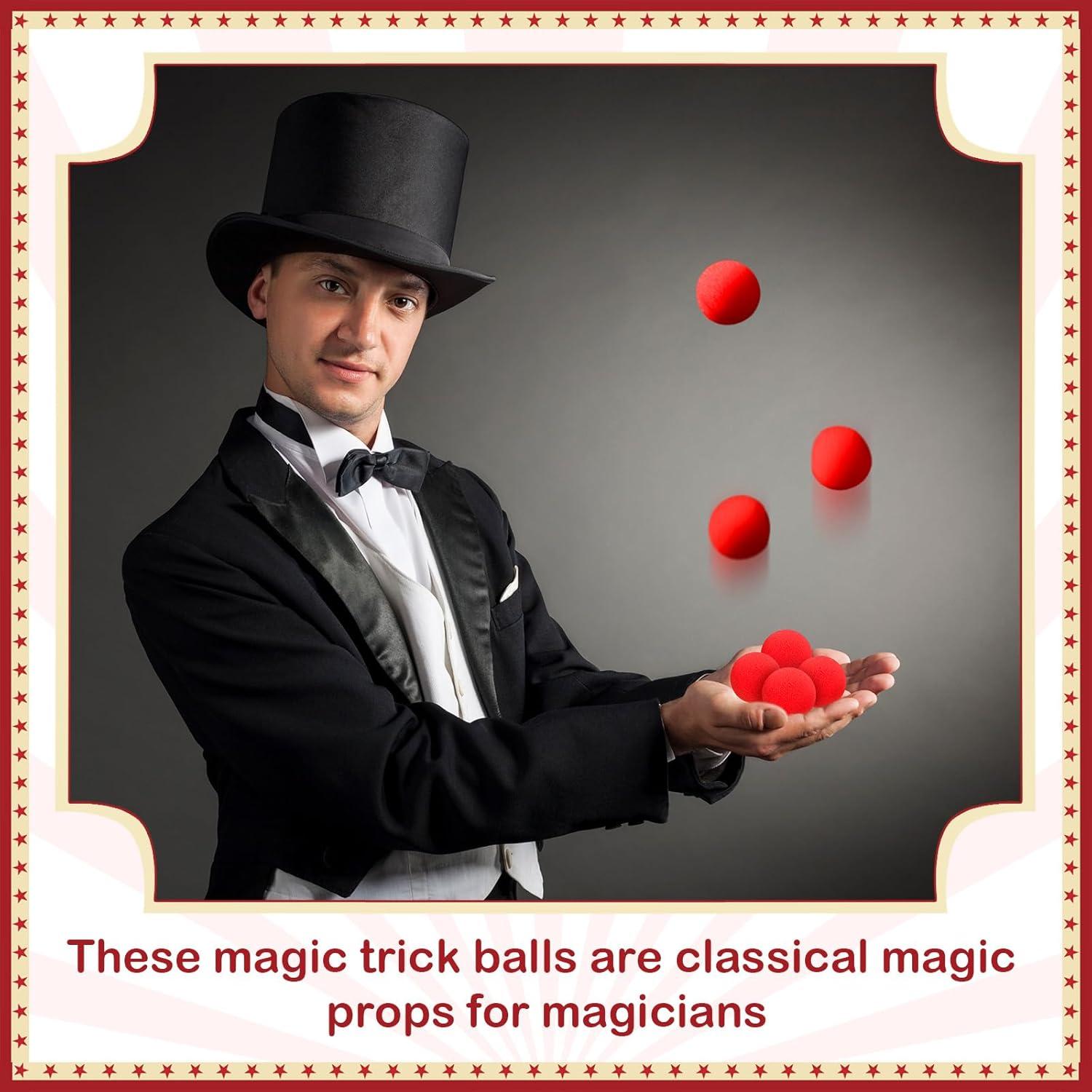 Skylety 20 Pieces Red Sponge Balls Soft Magic Sponge Balls Combo Close-Up Magic Street Classical Comedy Trick Props with Instructions(1.4 Inch)