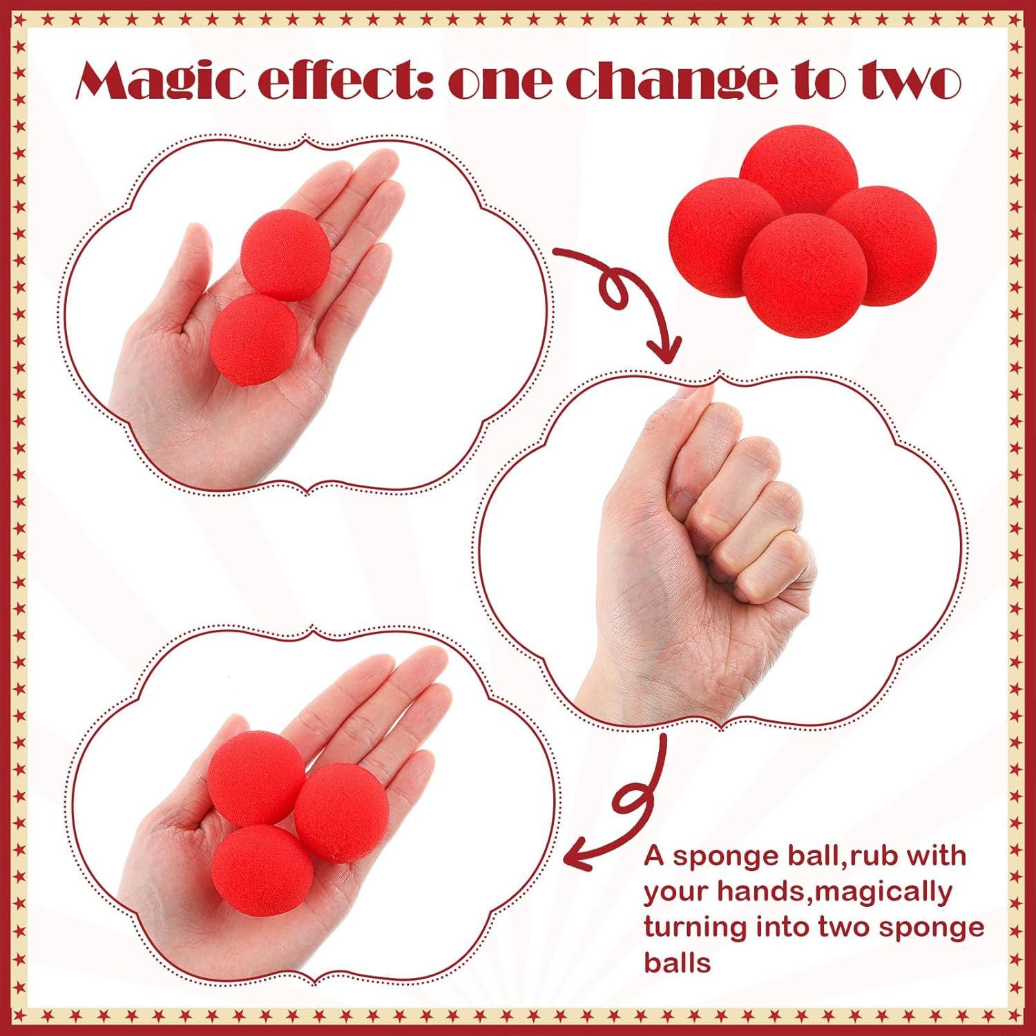 Skylety 20 Pieces Red Sponge Balls Soft Magic Sponge Balls Combo Close-Up Magic Street Classical Comedy Trick Props with Instructions(1.4 Inch)
