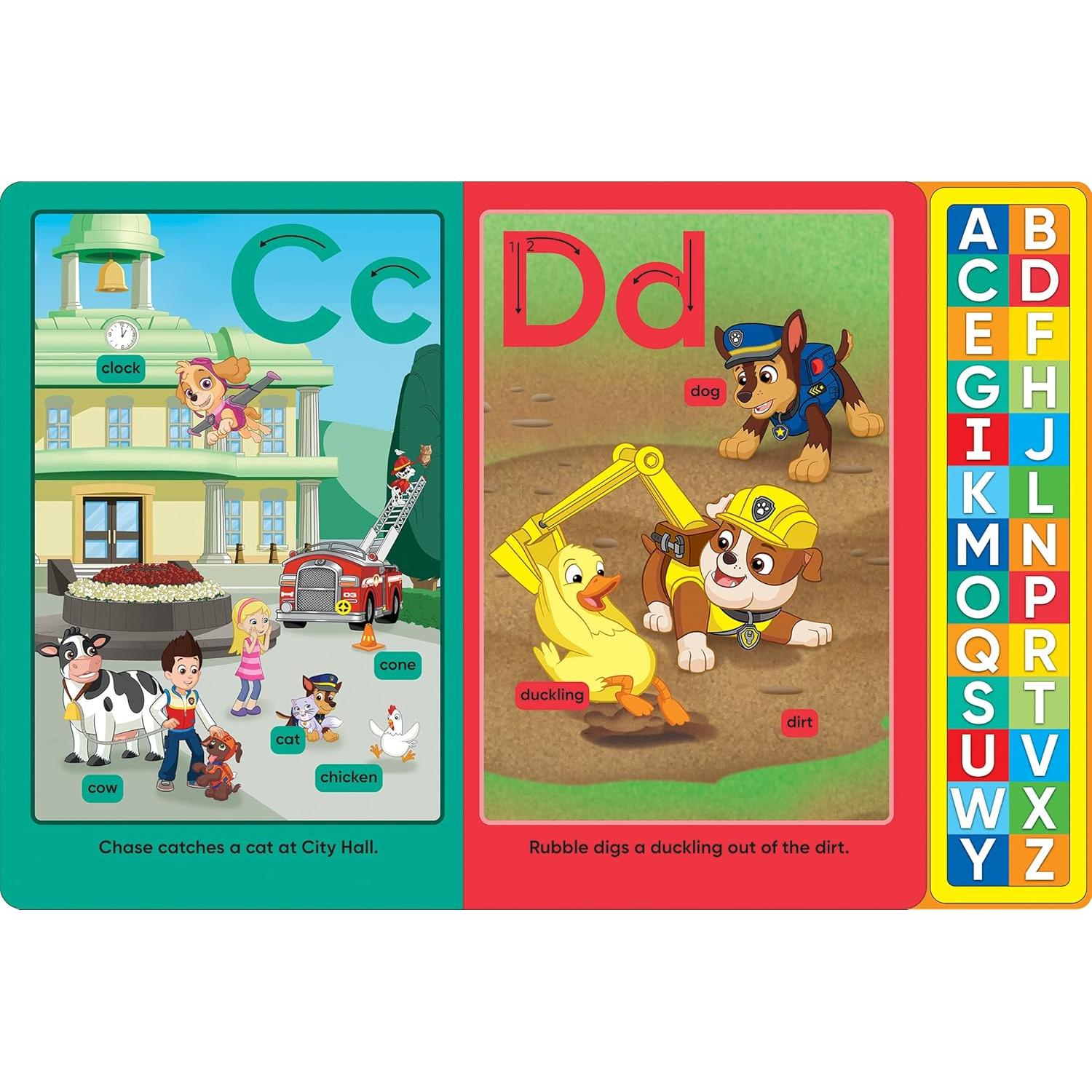 PAW Patrol Chase, Skye, Marshall, and More! - Trace and Say 26-Button Early Learning Sound Book - Alphabet, 100+ First Words, and More! - PI Kids