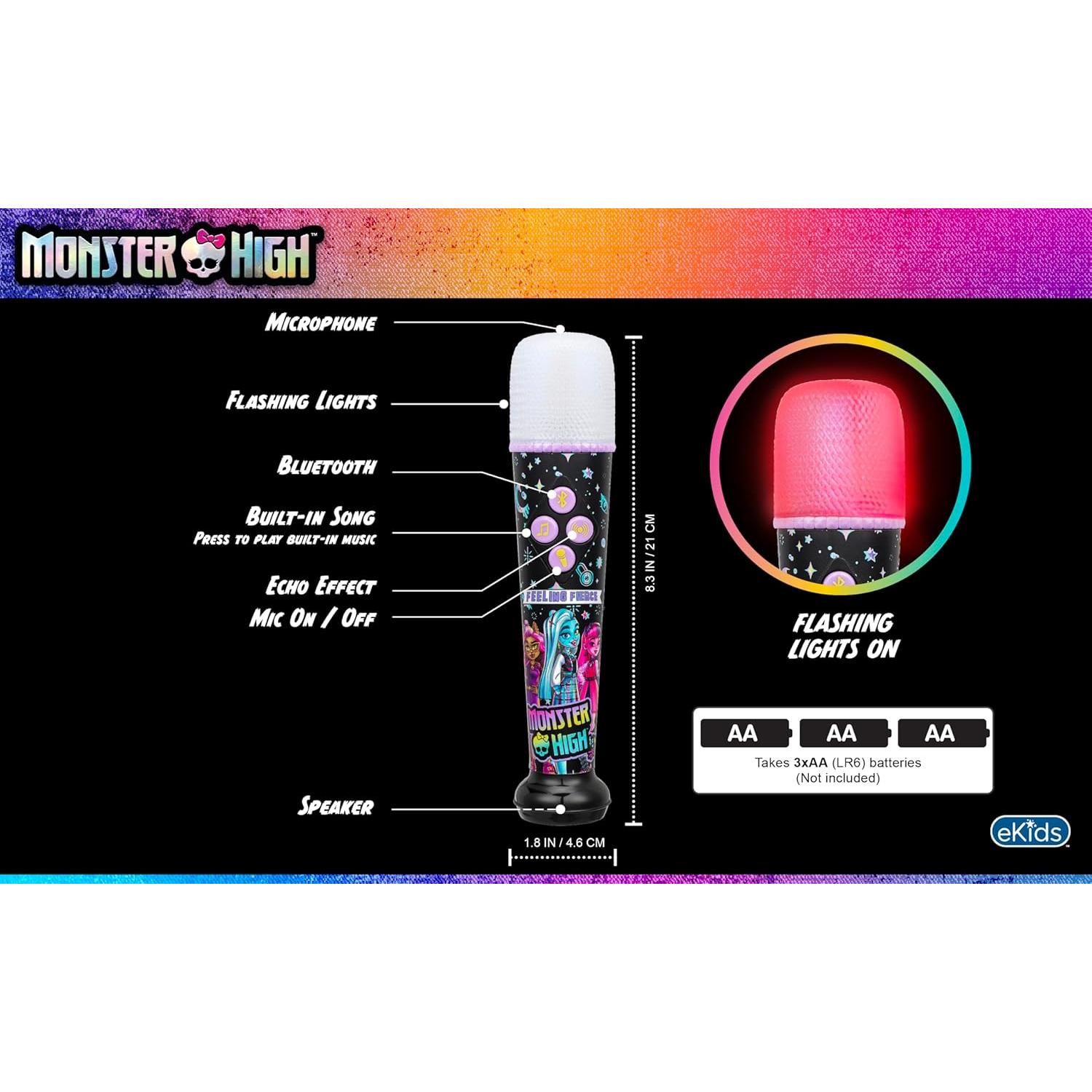Micrófono de Karaoke eKids Monster High Bluetooth para Niños