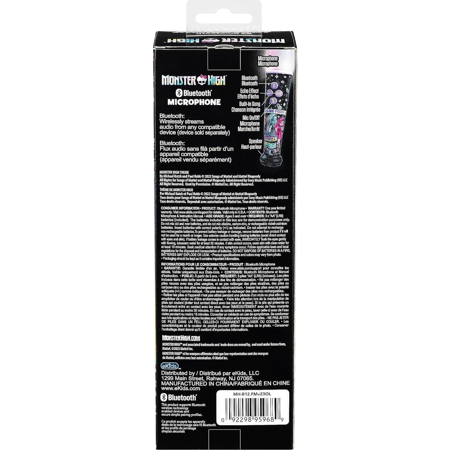 Micrófono de Karaoke eKids Monster High Bluetooth para Niños