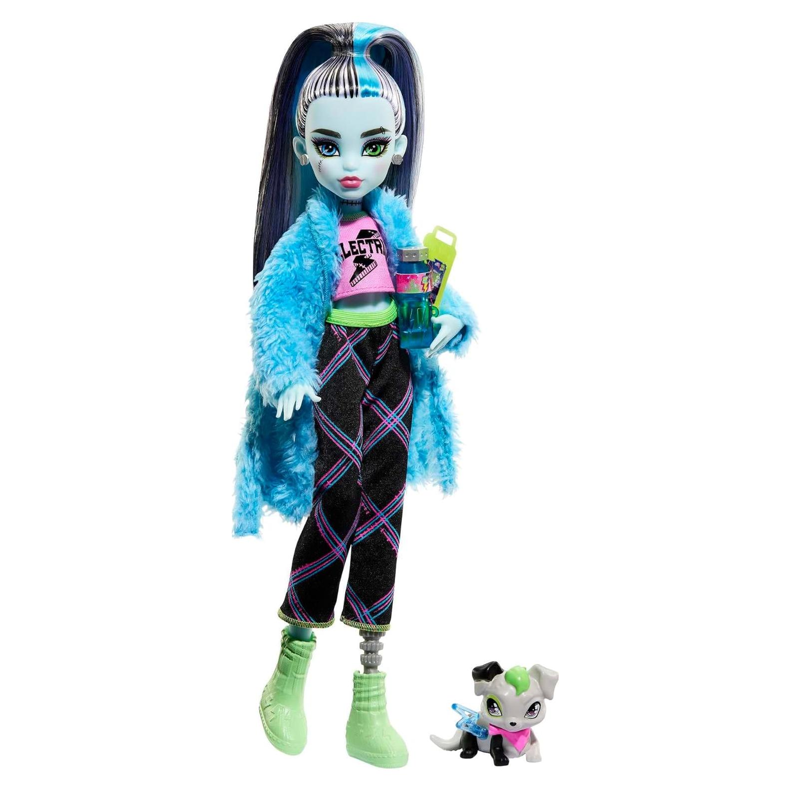 Muñeca Monster High Fiesta de Pijamas Frankie Stein con Mascota