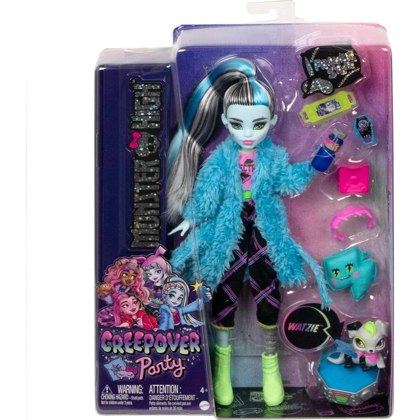 Muñeca Monster High Fiesta de Pijamas Frankie Stein con Mascota