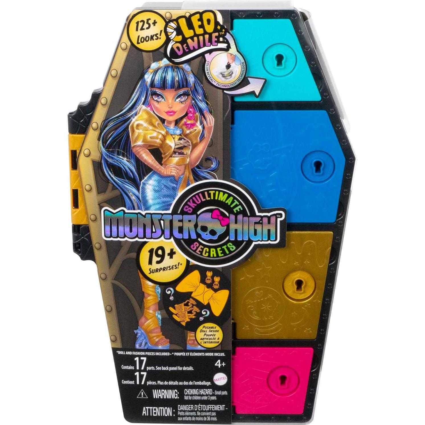 Muñeca Cleo De Nile Monster High con armario y 19 sorpresas