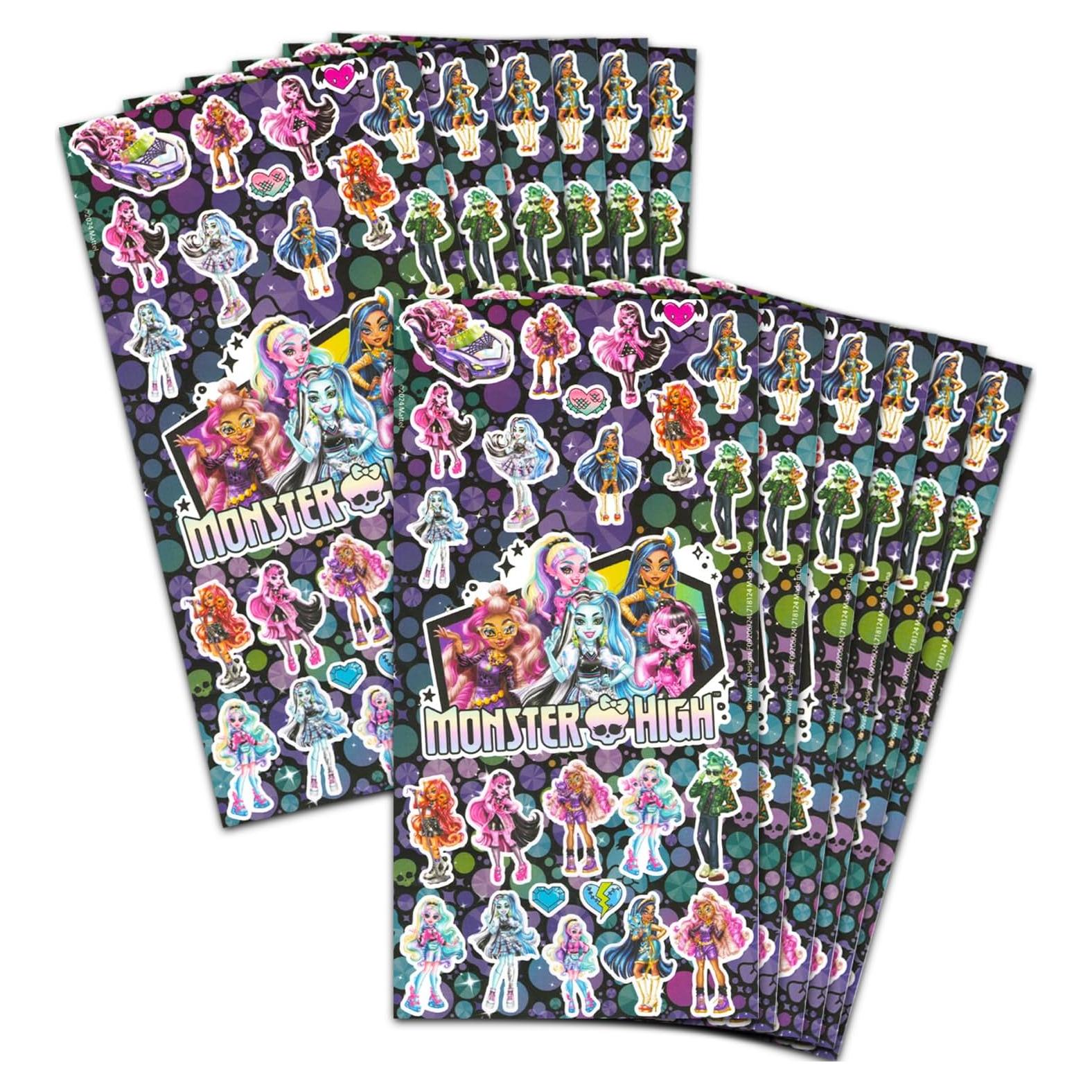 Conjunto de Stickers Monster High - 12 Hojas para Fiesta