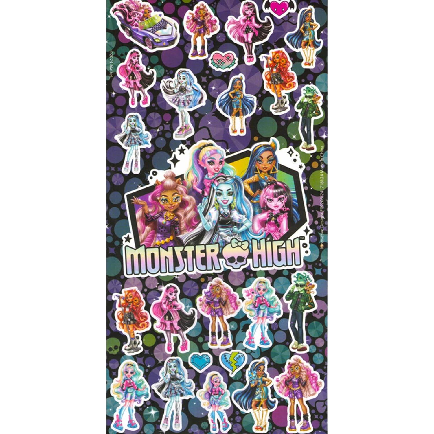 Conjunto de Stickers Monster High - 12 Hojas para Fiesta
