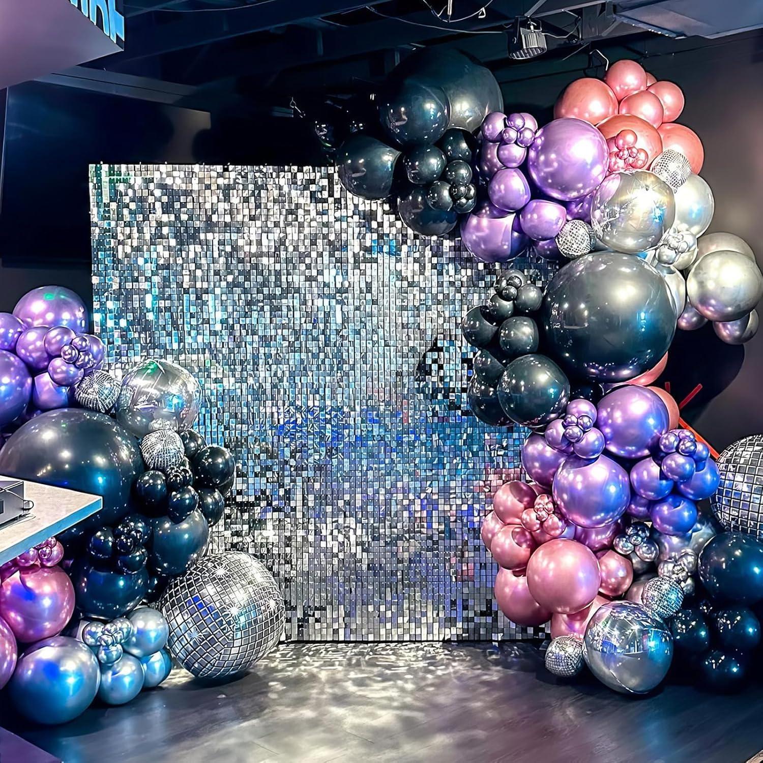 Kit de Globos Metálicos Rosa y Morado 35 Piezas 12"