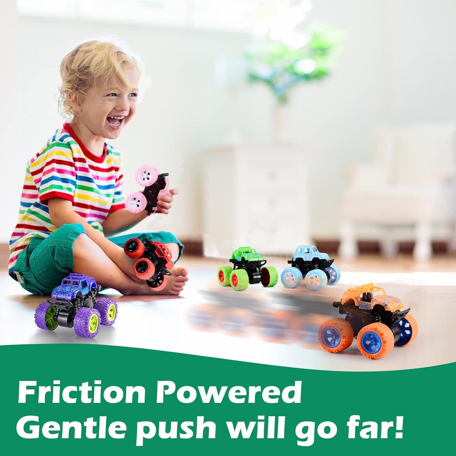 Camiones Monstruo BEESTECH - Paquete de 6 Juguetes Fricción