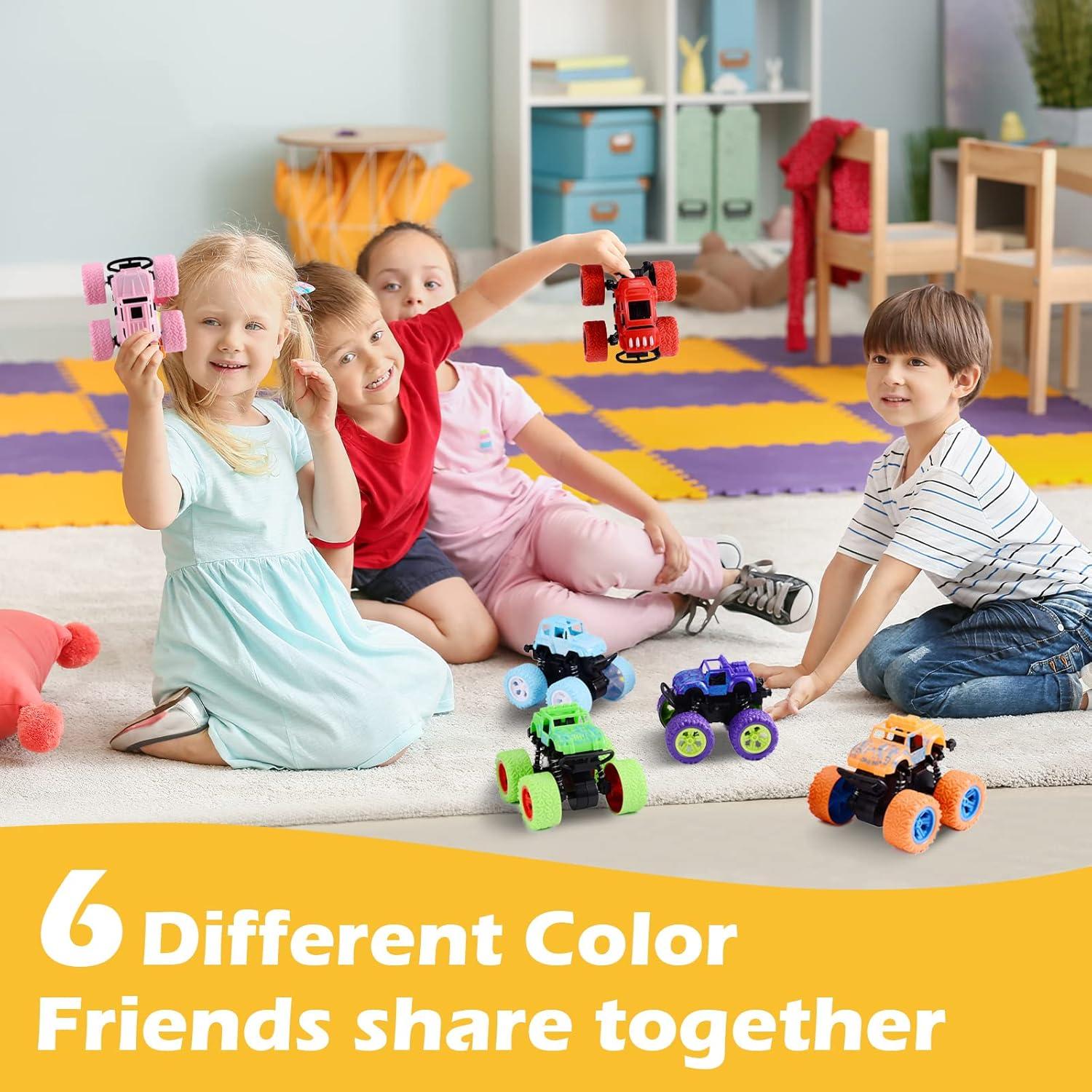 Camiones Monstruo BEESTECH - Paquete de 6 Juguetes Fricción