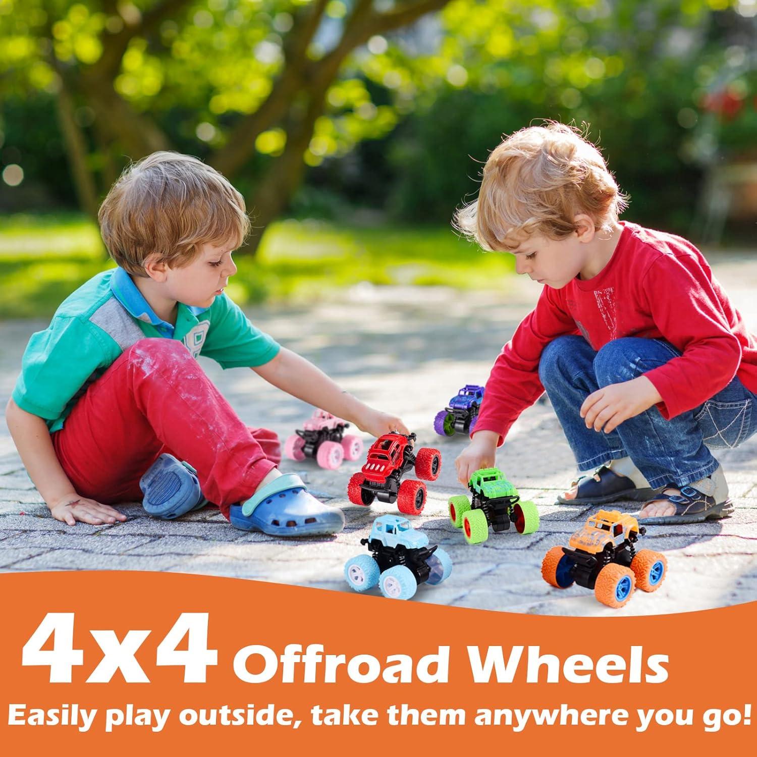 Camiones Monstruo BEESTECH - Paquete de 6 Juguetes Fricción