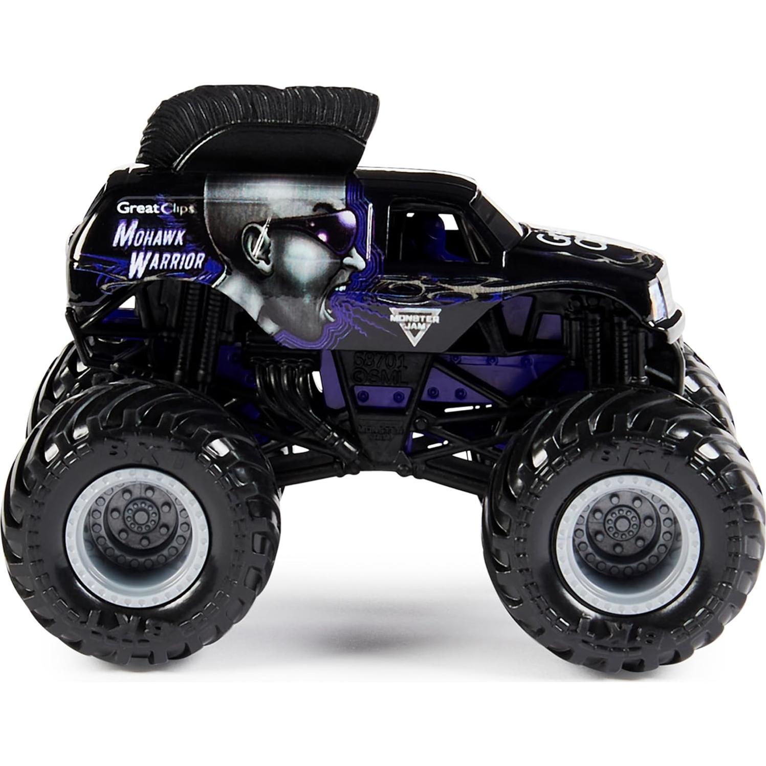 Camiones Monstruo Die-Cast Monster Jam 1:64 Mutt Dálmata vs Guerrero Mohawk