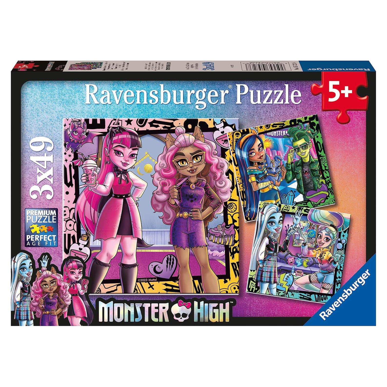 Puzzle Ravensburger 3x49 Piezas Monster High 5 Años