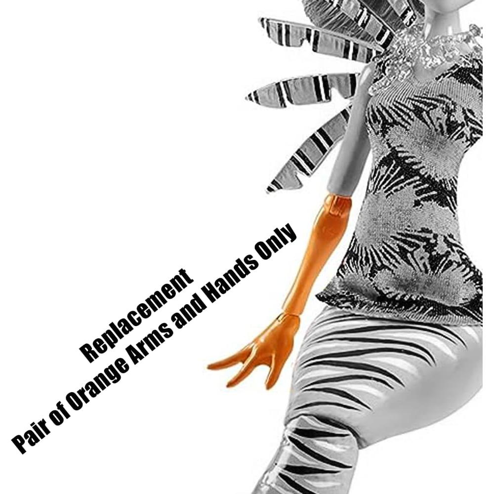 Replacement Parts for Monster High Great Scarrier Reef Glowsome Ghoulfish Toralei Doll DHH36 - Replacement Arms and Hands Orange