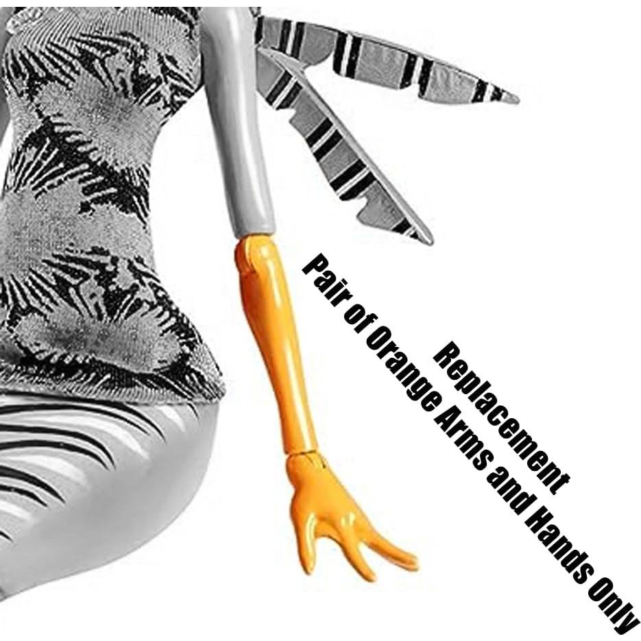 Replacement Parts for Monster High Great Scarrier Reef Glowsome Ghoulfish Toralei Doll DHH36 - Replacement Arms and Hands Orange