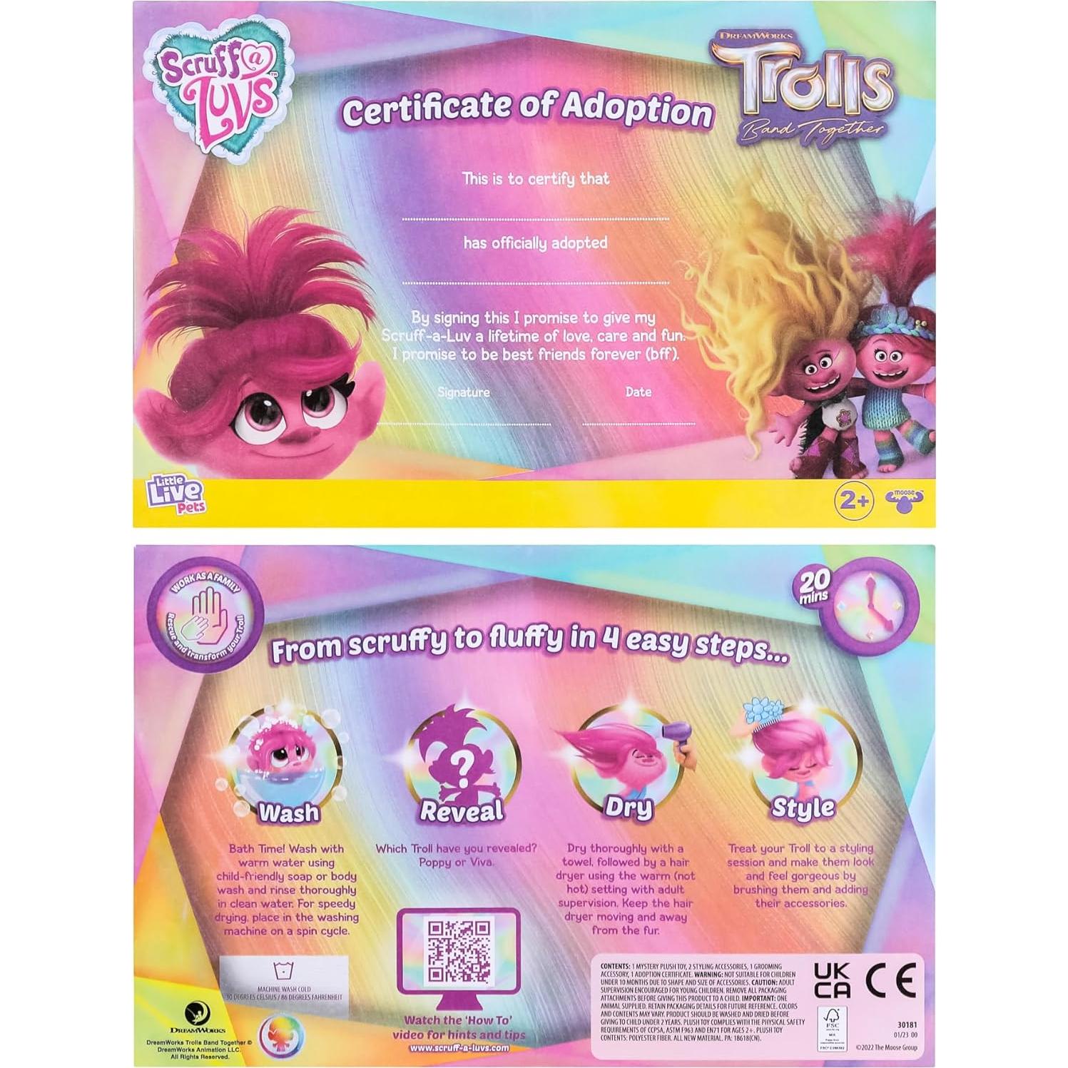 Muñeca Trolls Scruff-a-Luvs DreamWorks 25 cm con Accesorios