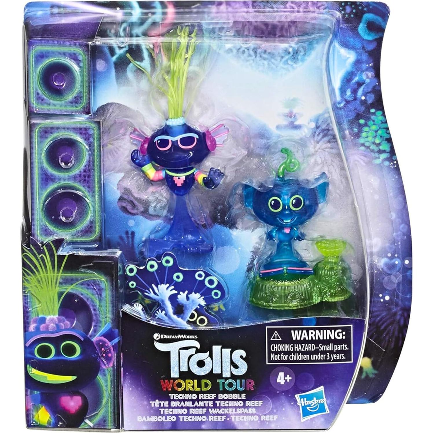 Bobble de Techno Reef DreamWorks Trolls World Tour con 2 Figuras
