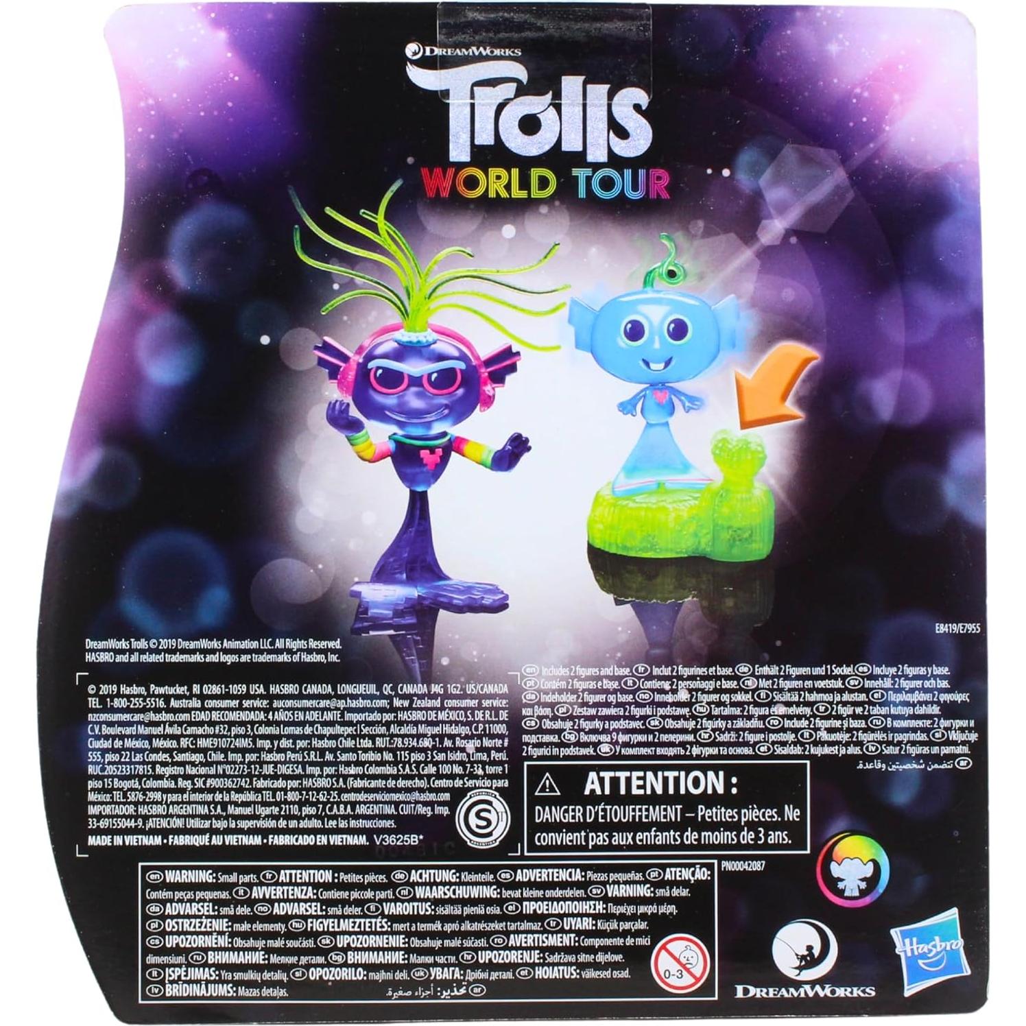 Bobble de Techno Reef DreamWorks Trolls World Tour con 2 Figuras