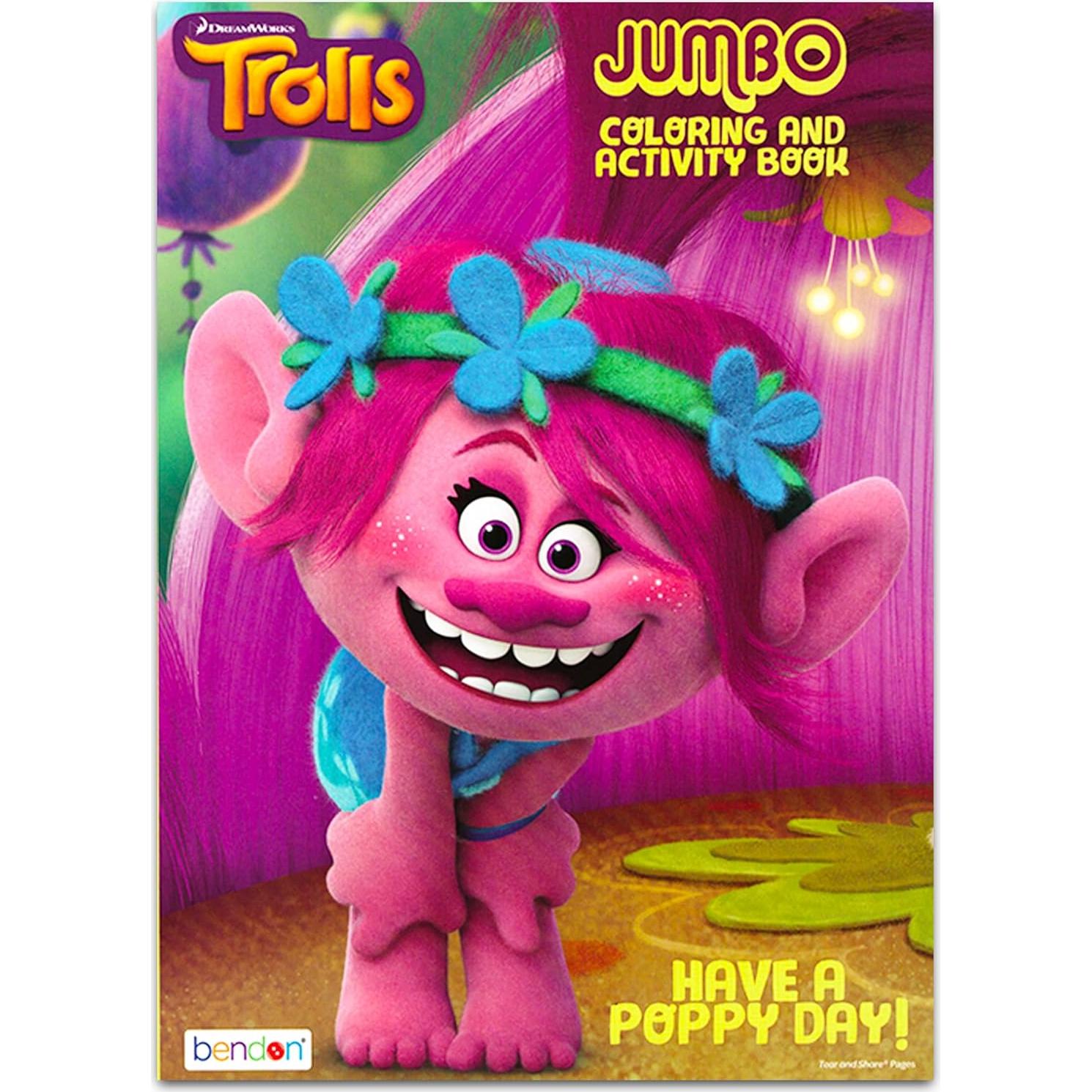 Conjunto de Libro para Colorear Trolls Imagine Ink con Crayones y Stickers
