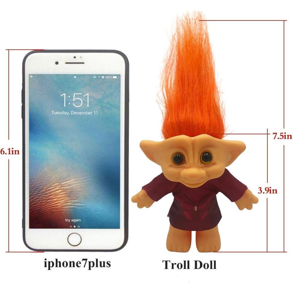Muñeca Troll Vintage Yintlilocn 19 cm PVC para Niños