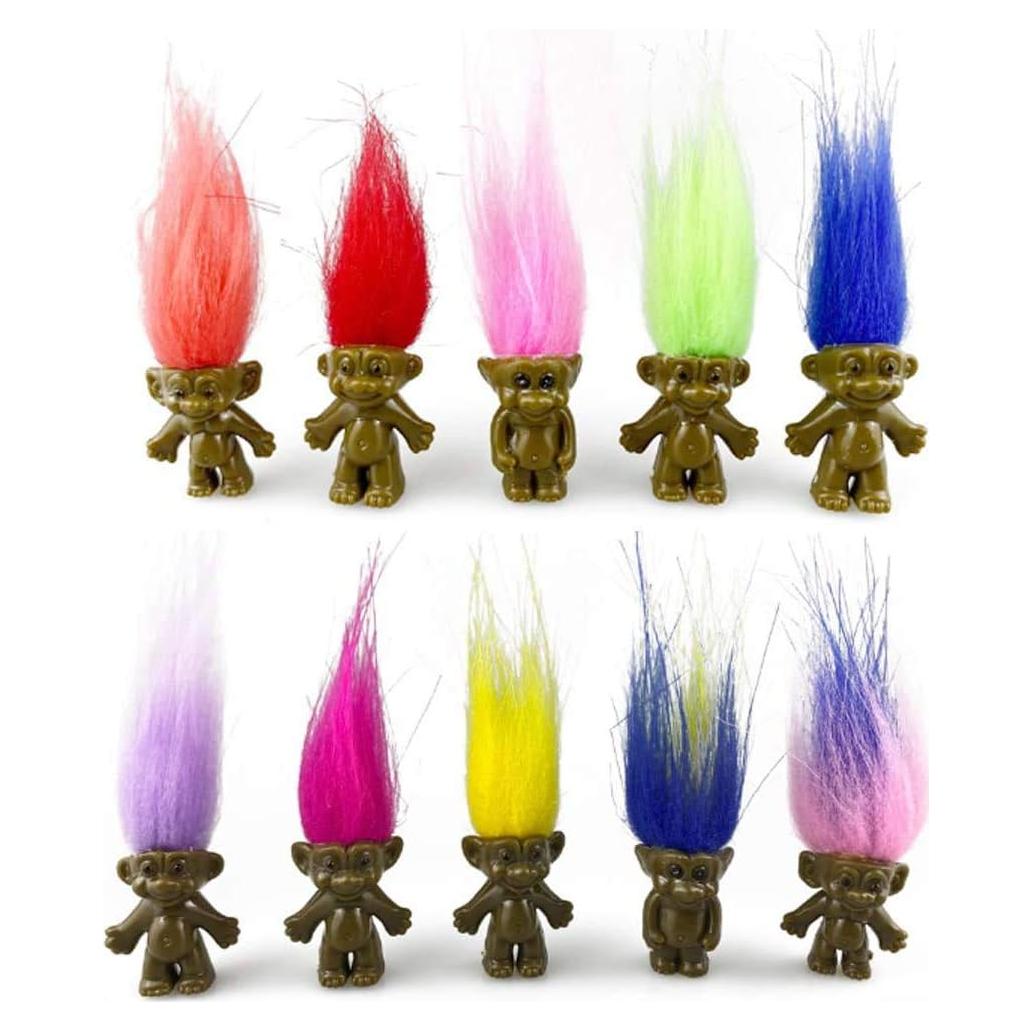 Paquete de 10 Muñecos Troll Vintage TUOYISI PVC 3cm