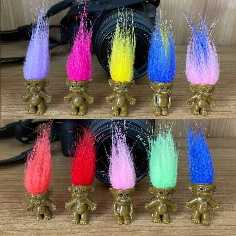 Paquete de 10 Muñecos Troll Vintage TUOYISI PVC 3cm