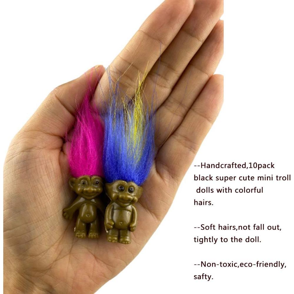 Paquete de 10 Muñecos Troll Vintage TUOYISI PVC 3cm