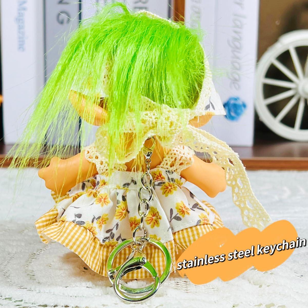 Llave de anillo muñeca troll vintage Yintlilocn 10 cm