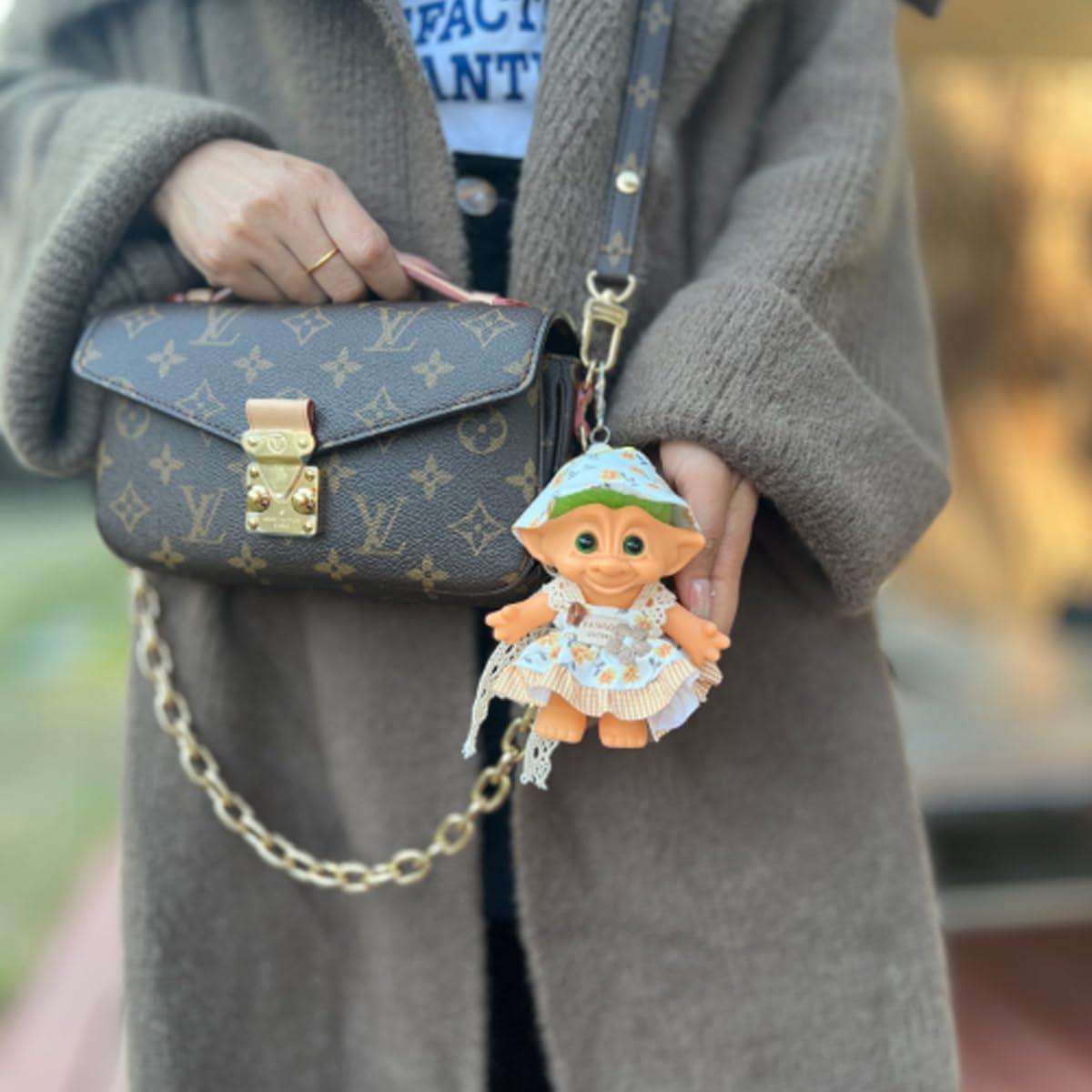 Llave de anillo muñeca troll vintage Yintlilocn 10 cm