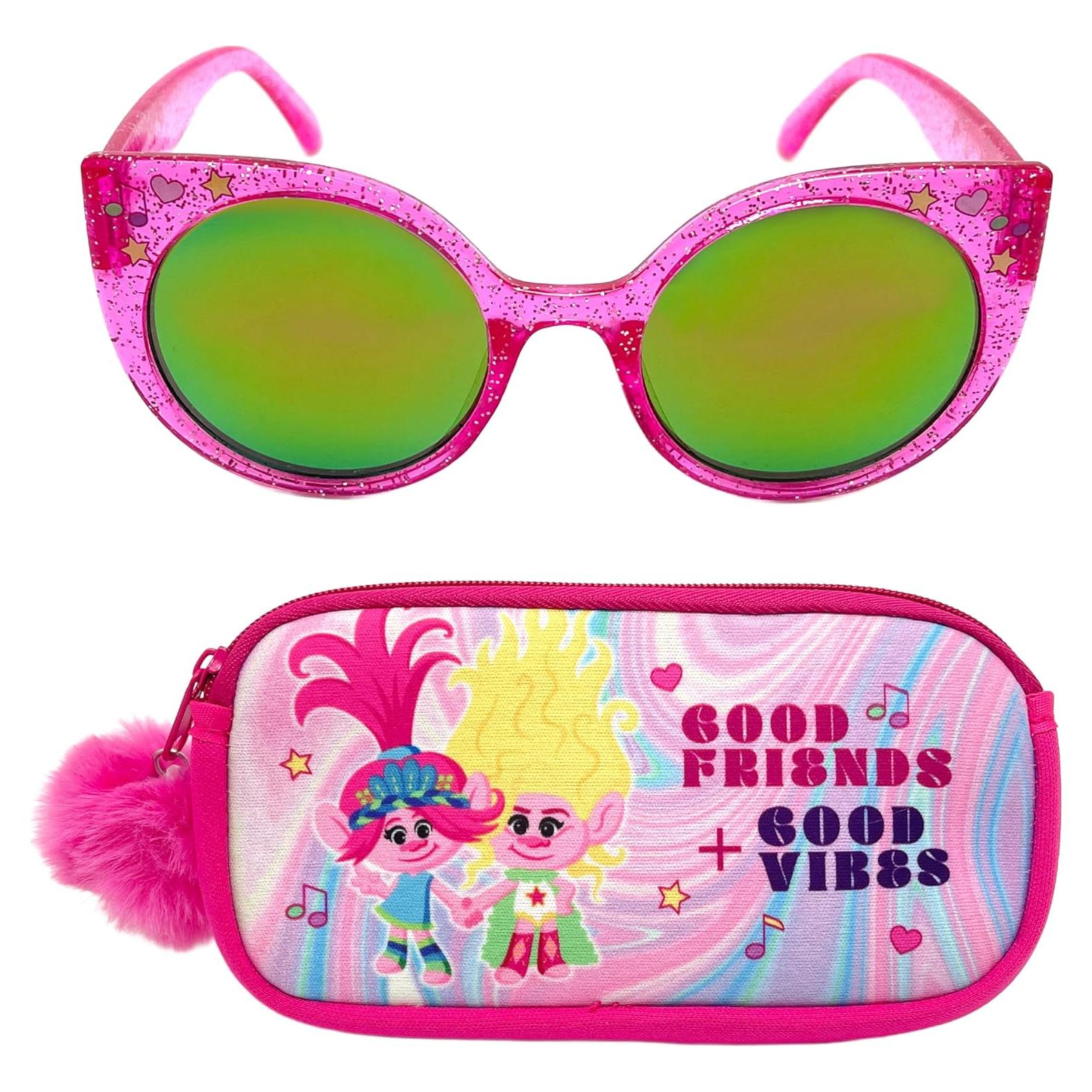 Gafas de Sol para Niñas DreamWorks Trolls con Estuche Rosa